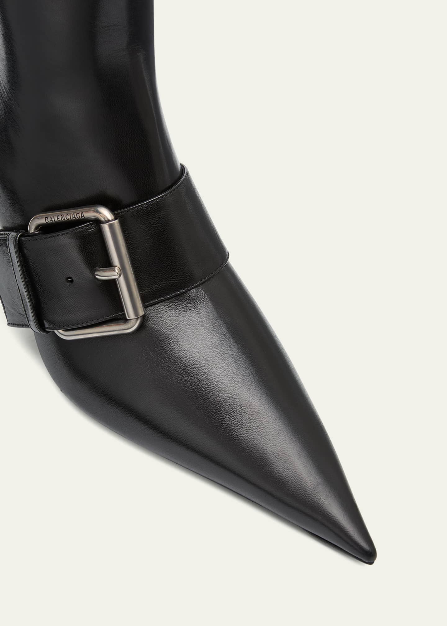 Balenciaga black leather buckle boots cheap