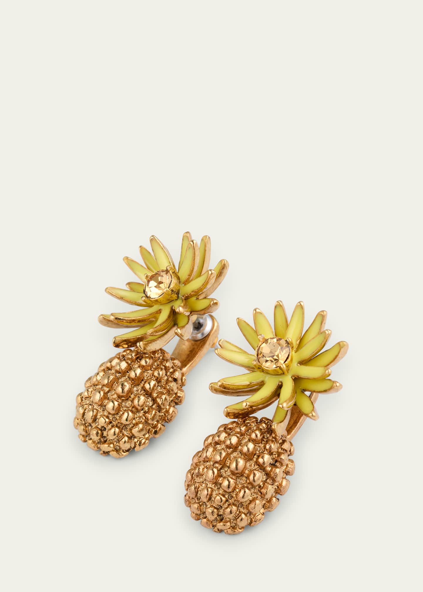 Oscar de la Renta Flower Post with Cactus Drop Earrings Image 3 of 4