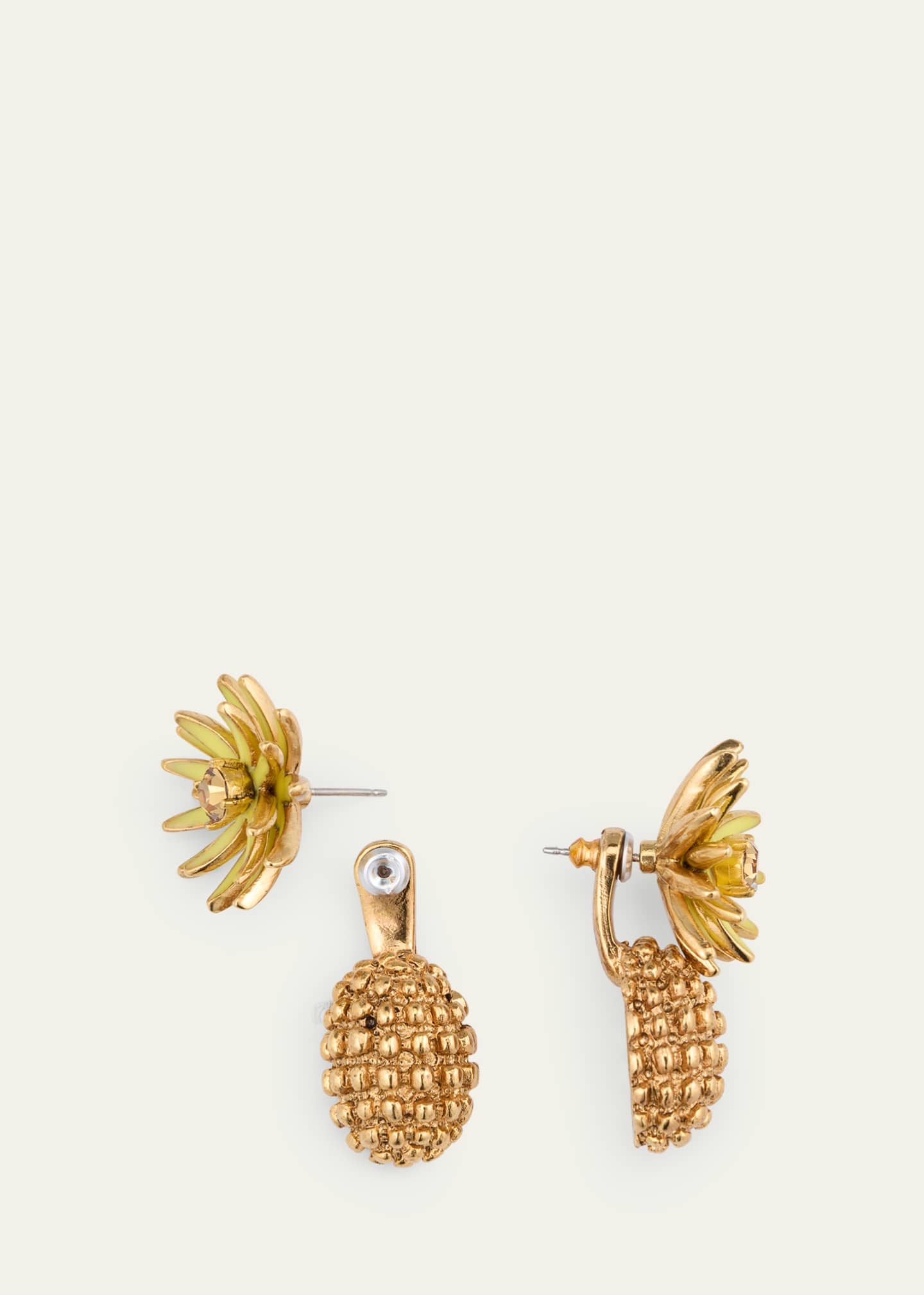 Oscar de la Renta Flower Post with Cactus Drop Earrings Image 4 of 4