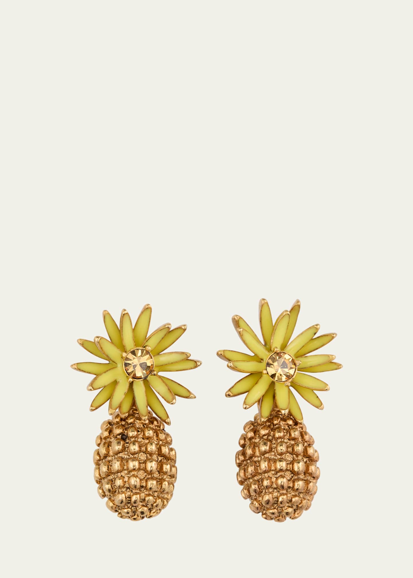 Oscar de la Renta Flower Post with Cactus Drop Earrings Image 1 of 4