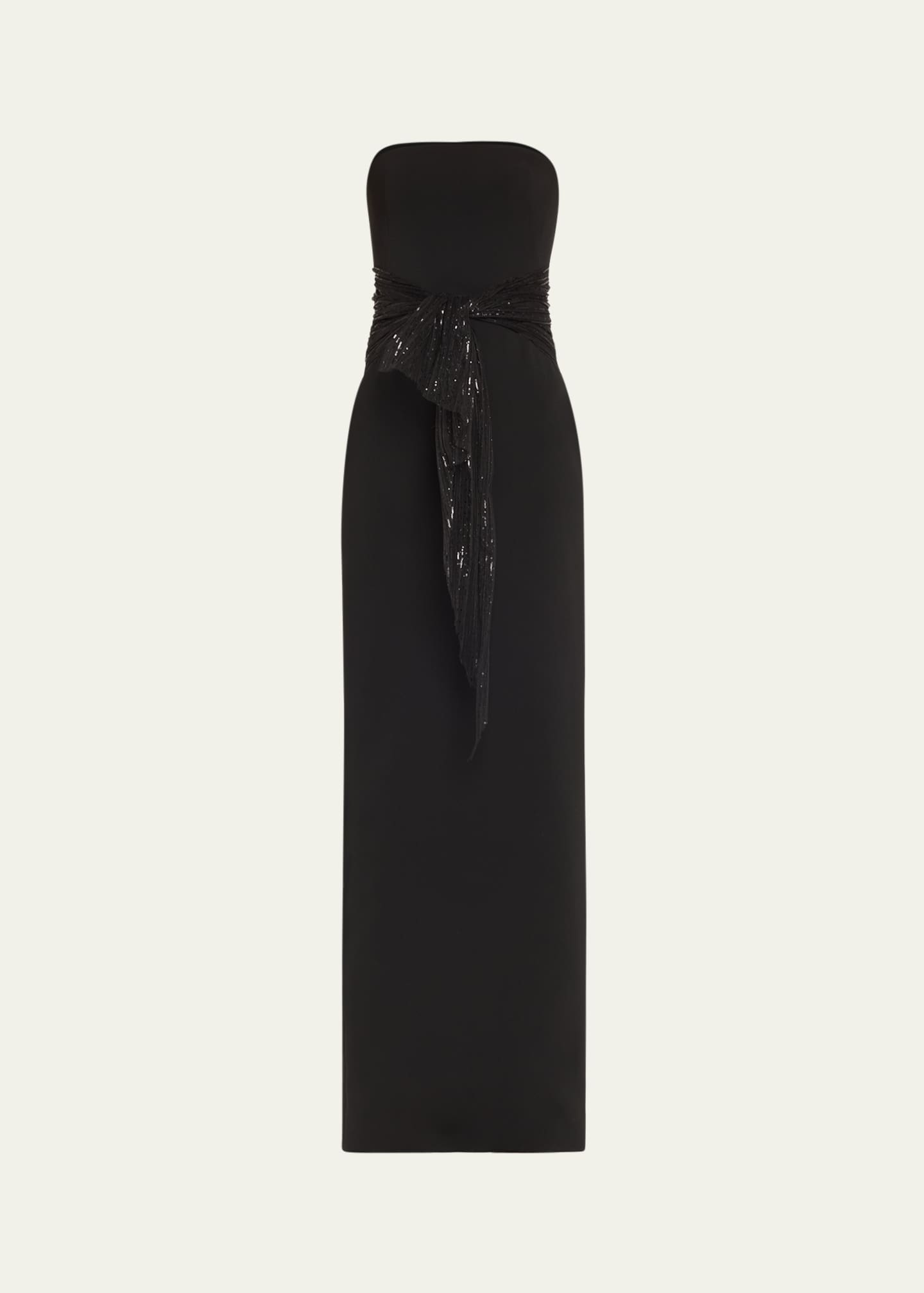 Atelier Prabal Gurung Audrey Strapless Column Gown with Scarf