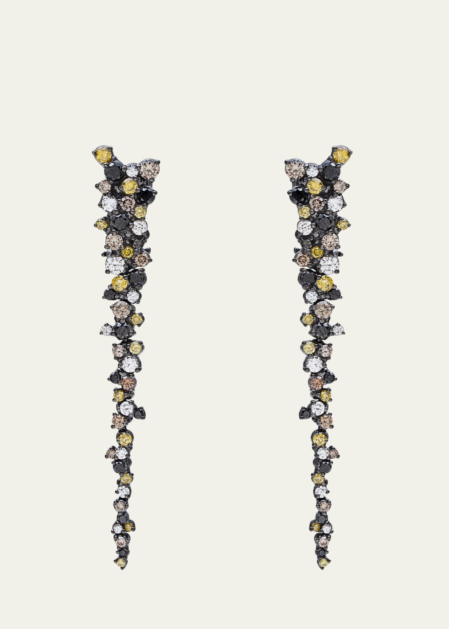Paul Morelli 18K Black Gold Confetti Drop Earrings with Multicolor Diamonds