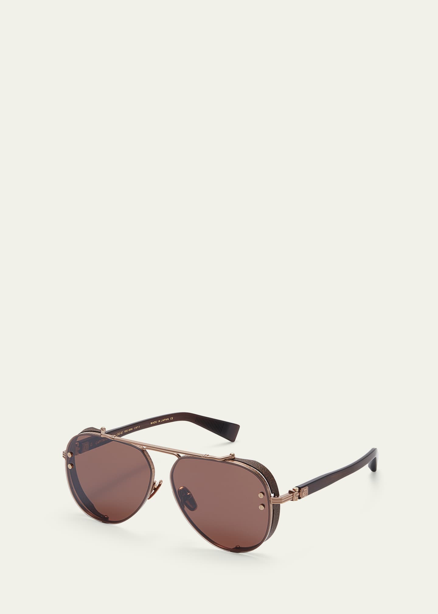 Balmain Capitaine Titanium And Acetate Aviator Sunglasses Bergdorf Goodman 5491