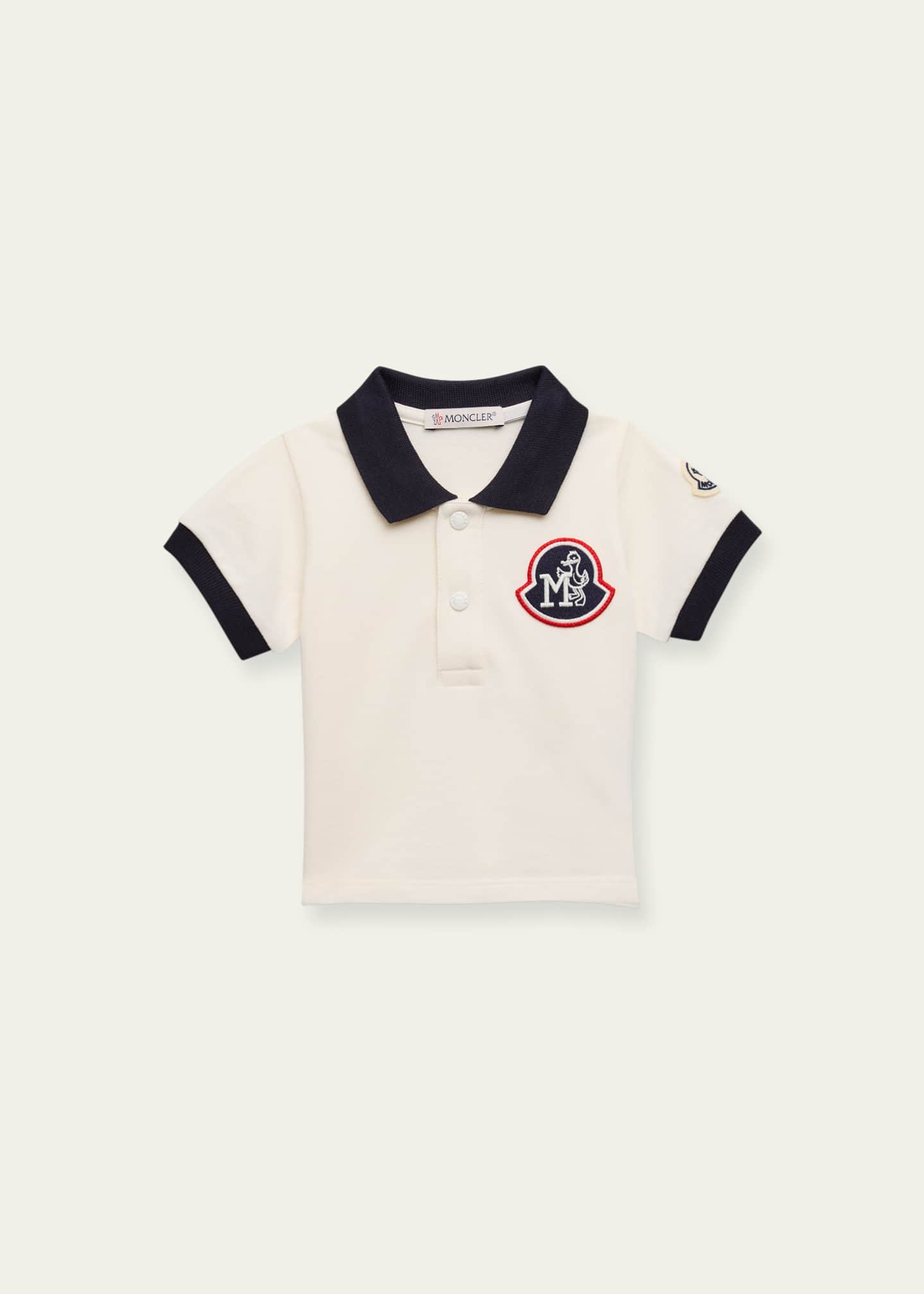 Moncler Boy s Logo Patch Short Sleeve Polo Shirt Size 3M 3