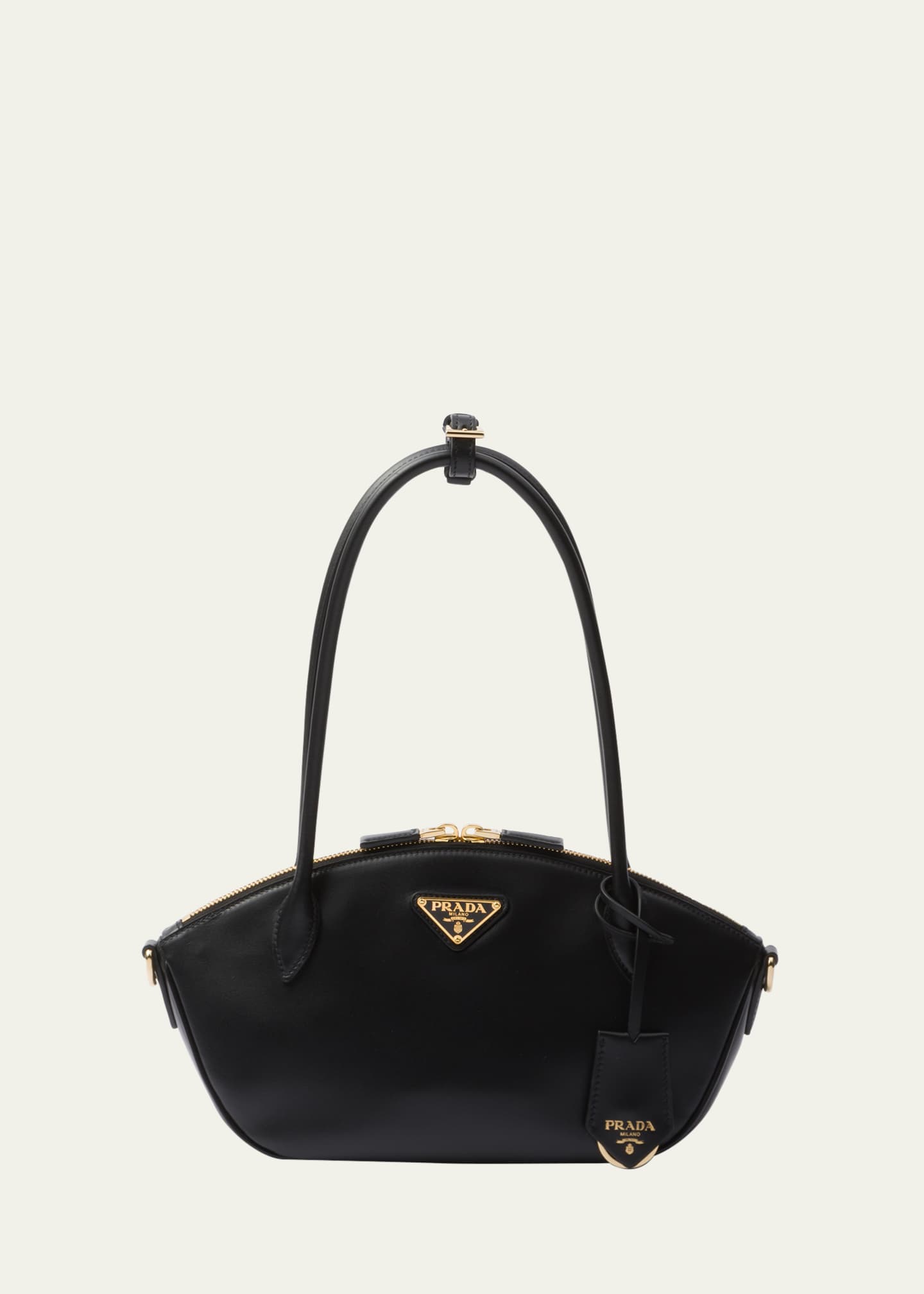 Prada City Zip Leather Shoulder Bag