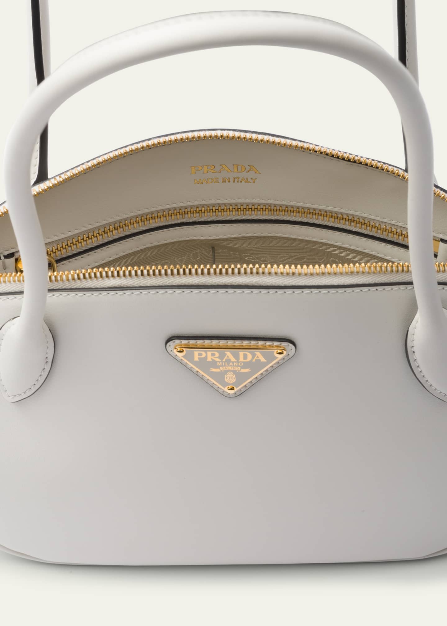 Prada City Zip Leather Shoulder Bag Image 4 of 5