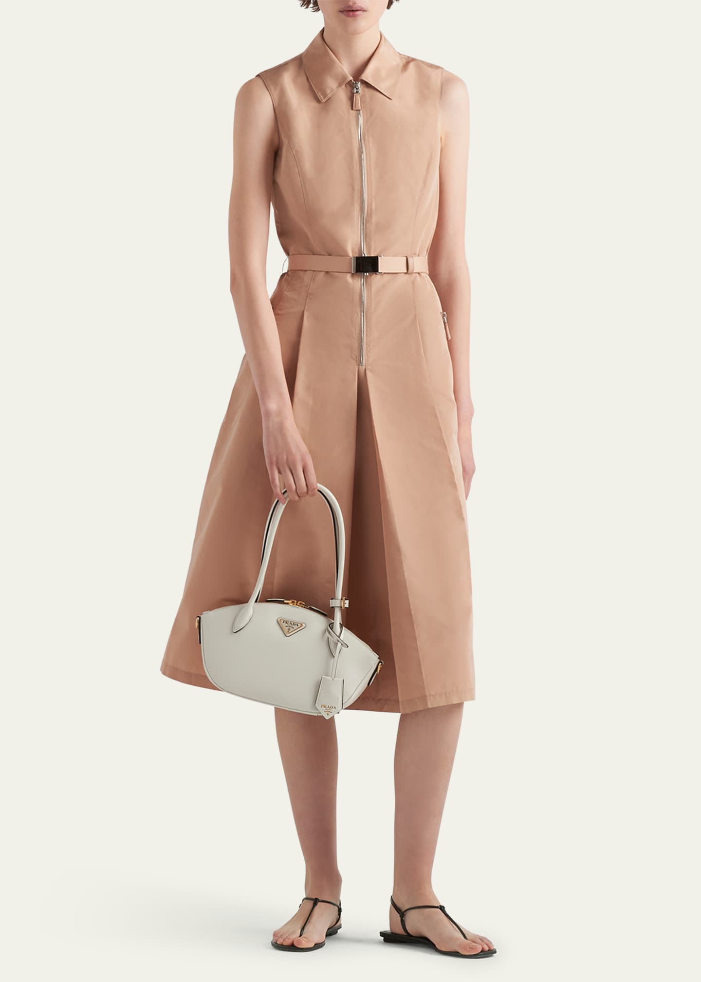 Prada City Zip Leather Shoulder Bag Image 5 of 5