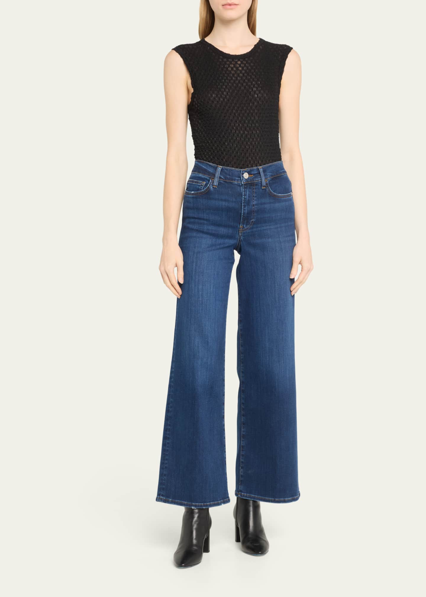  LEWGEL Women's Jeans High Waist Flap Pocket Side Cargo