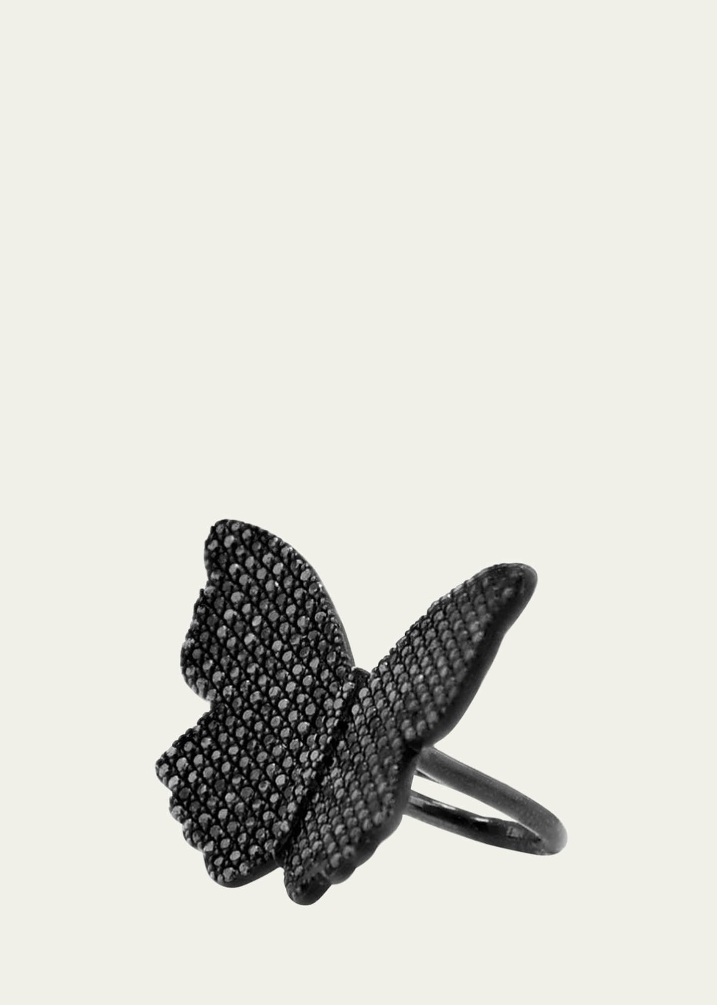 Sheryl Lowe Black Diamond Butterfly Ring Image 1 of 2
