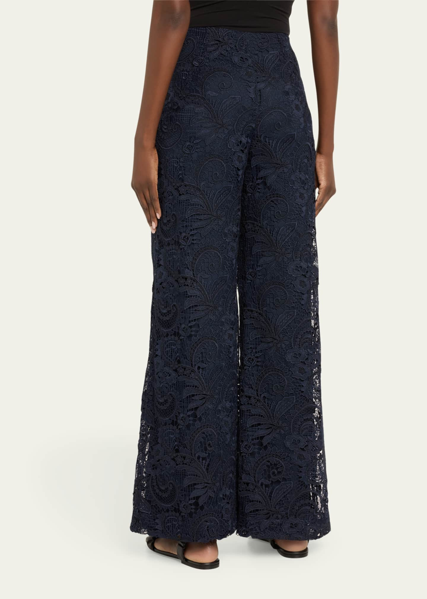 Kobi Halperin Kat Wide-Leg Floral Lace Pants