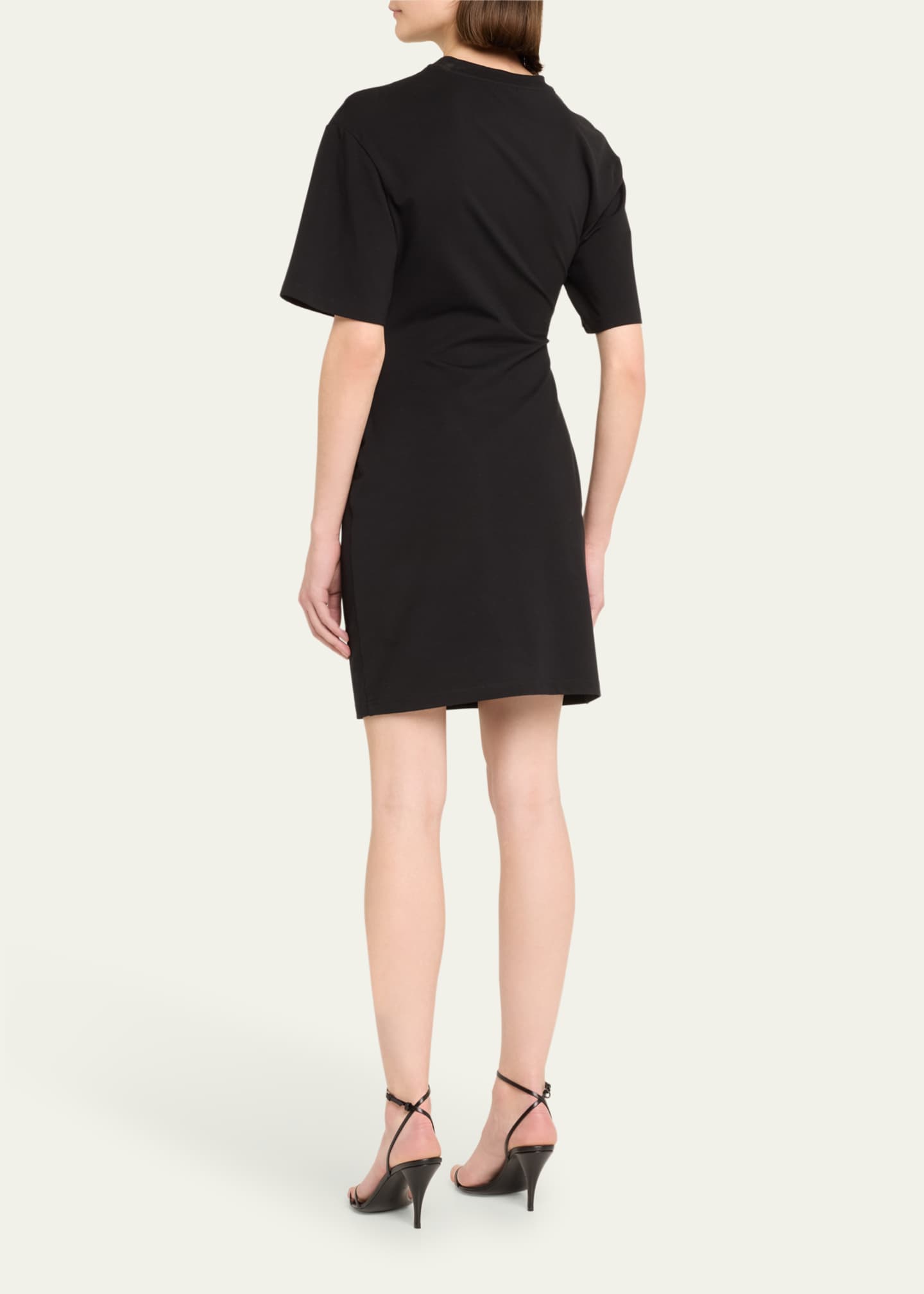 SIMKHAI Zeus Short-Sleeve Draped T-Shirt Dress Image 3 of 5