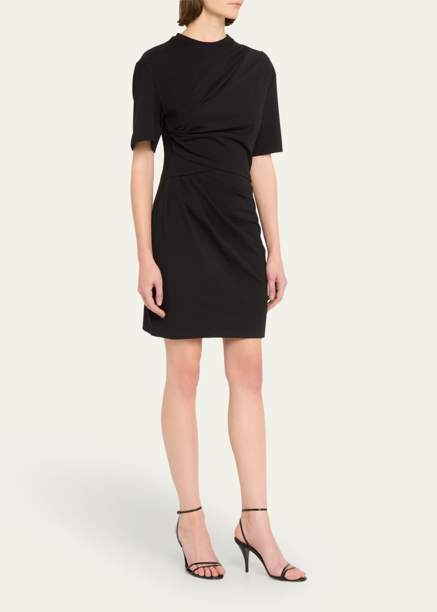 SIMKHAI Zeus Short-Sleeve Draped T-Shirt Dress Image 4 of 5