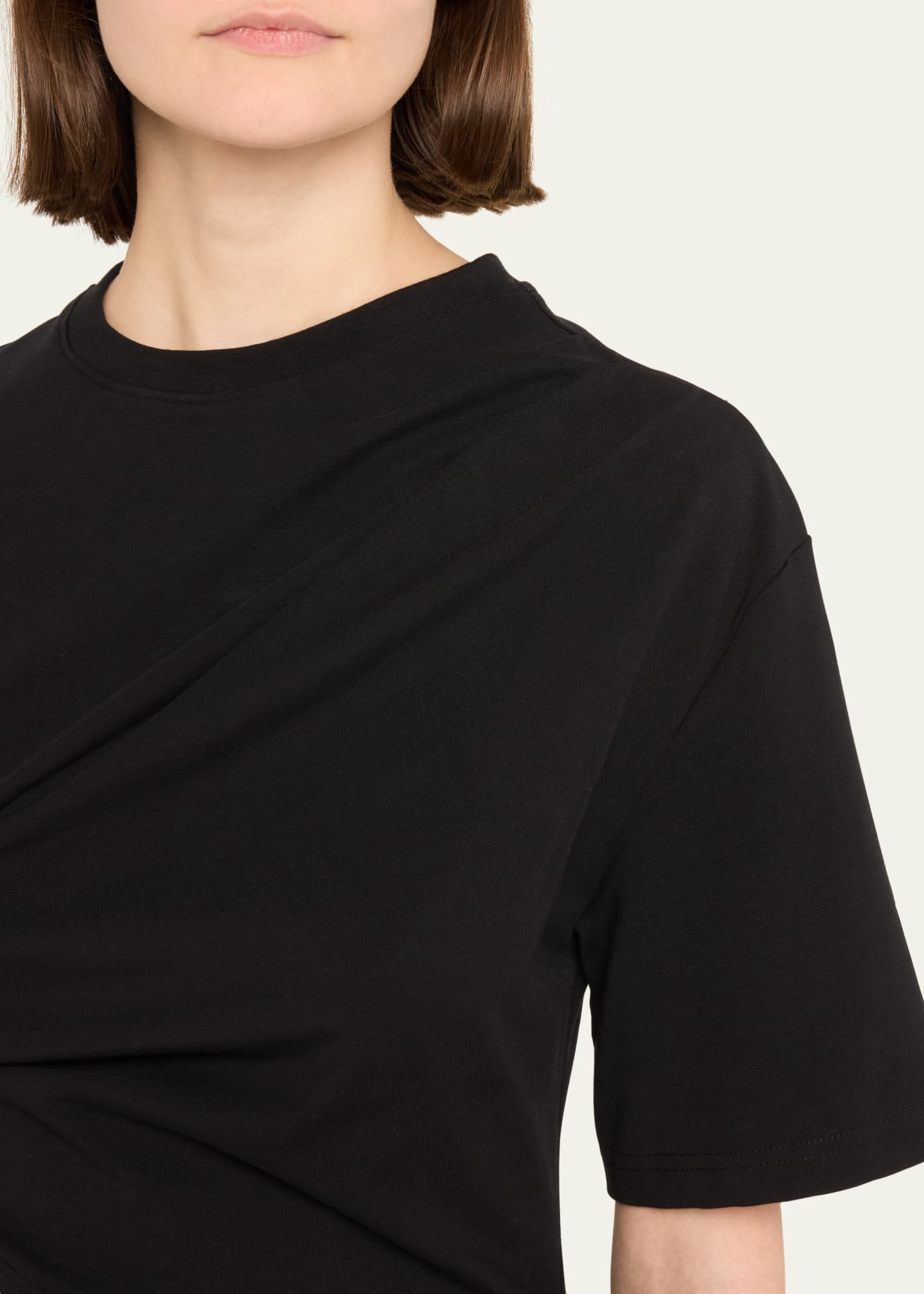 SIMKHAI Zeus Short-Sleeve Draped T-Shirt Dress Image 5 of 5