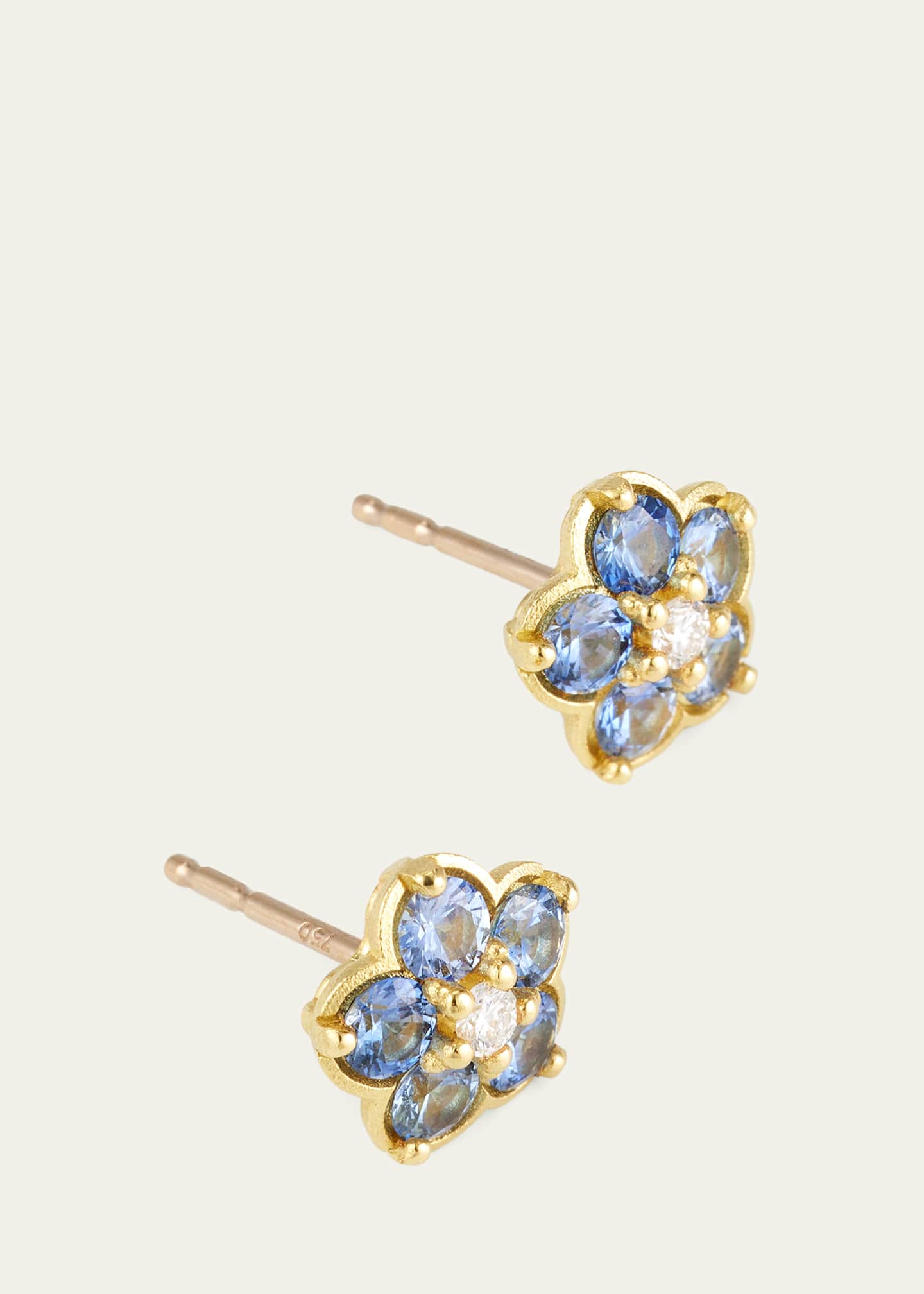 Paul Morelli Wild Child 18k Yellow Gold Sapphire & Diamond Stud Earrings Image 3 of 4