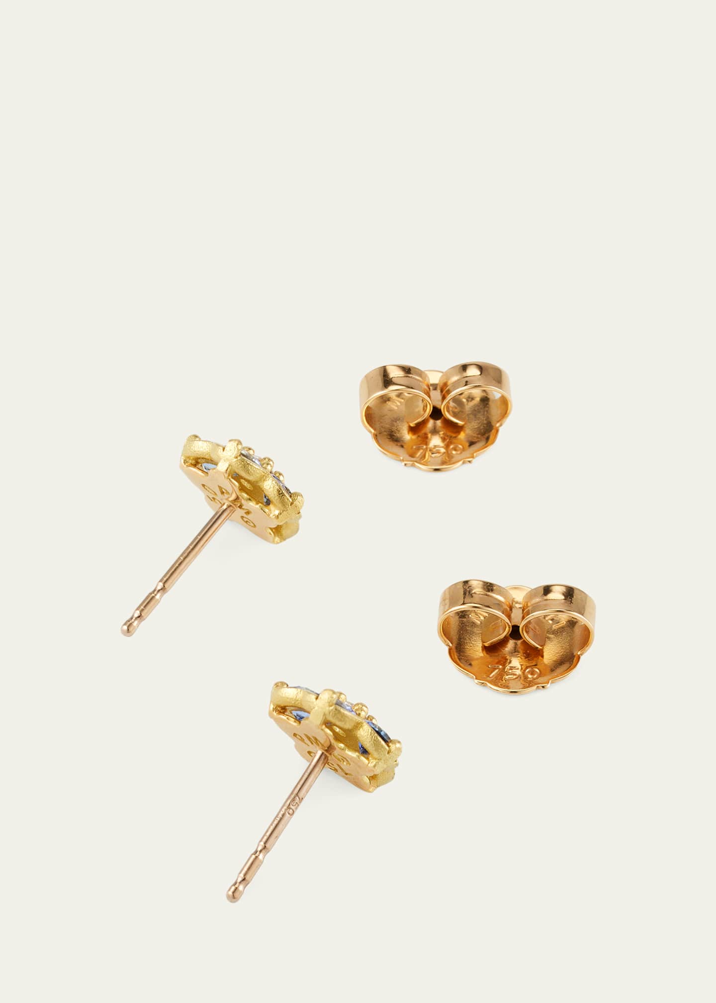 Paul Morelli Wild Child 18k Yellow Gold Sapphire & Diamond Stud Earrings Image 4 of 4