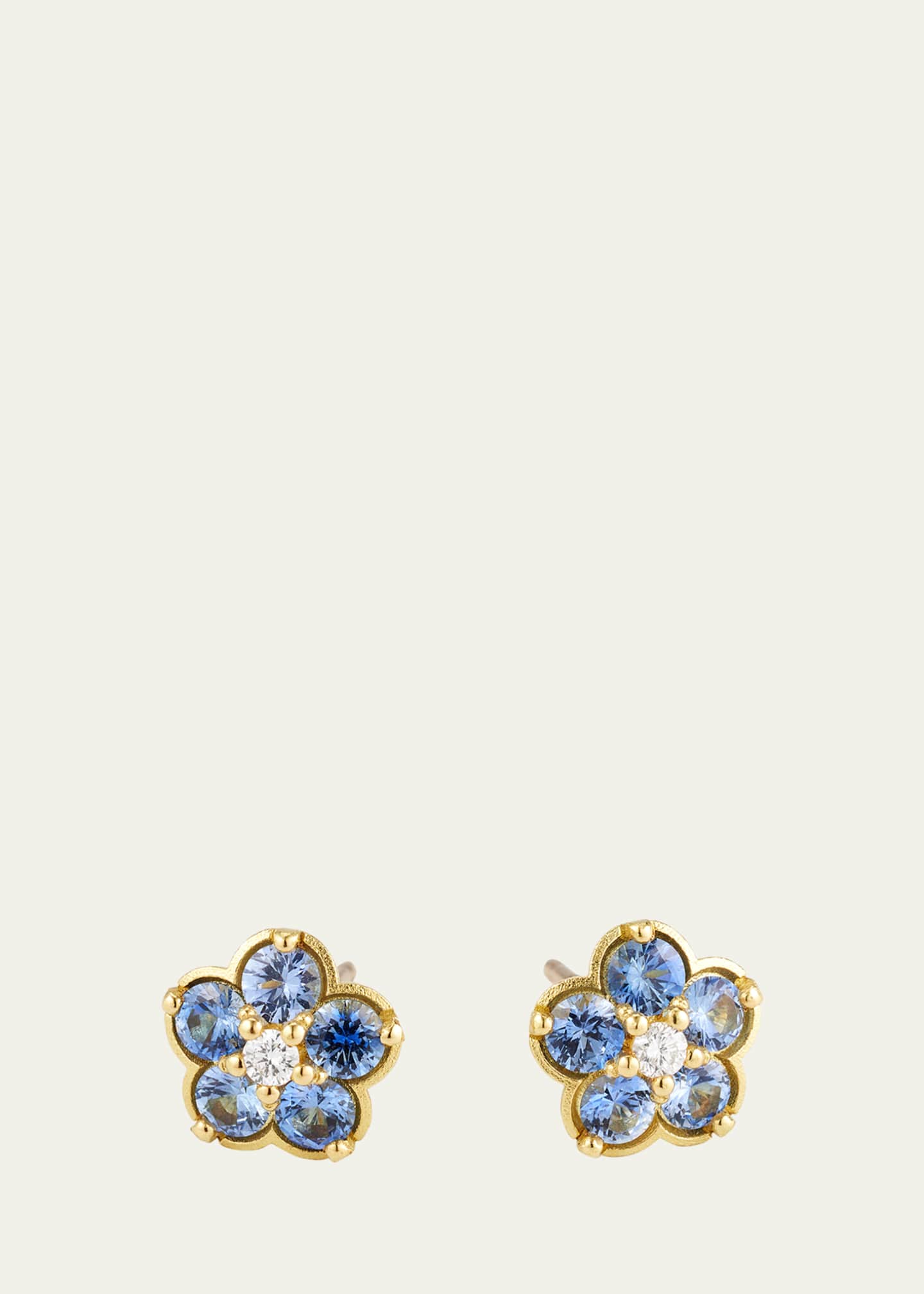 Paul Morelli Wild Child 18k Yellow Gold Sapphire & Diamond Stud Earrings Image 1 of 4