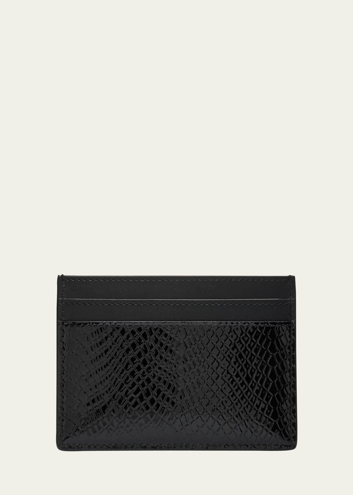 Saint Laurent YSL Python-Embossed Leather Card Holder Image 3 of 4