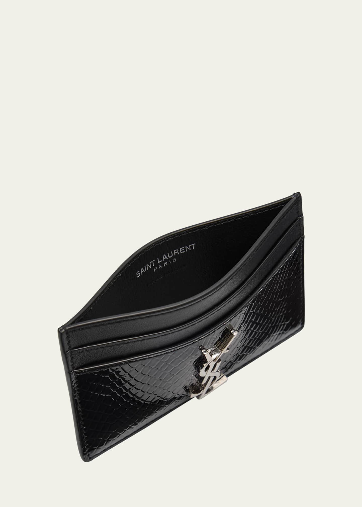 Saint Laurent YSL Python-Embossed Leather Card Holder Image 4 of 4