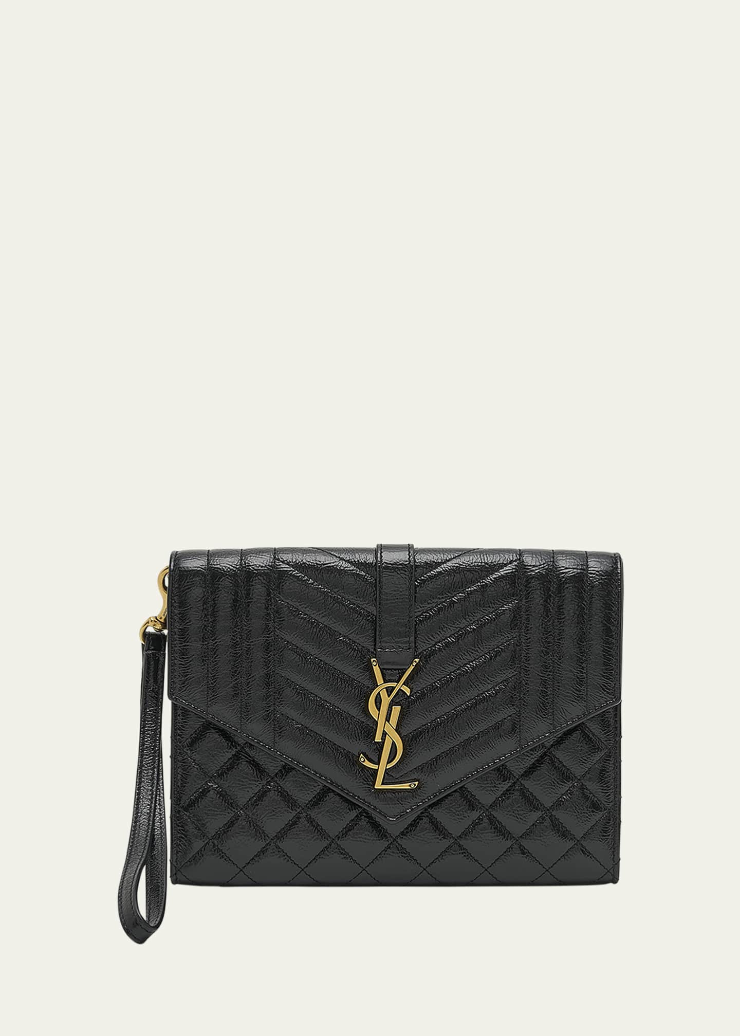 Saint laurent white clutch hotsell