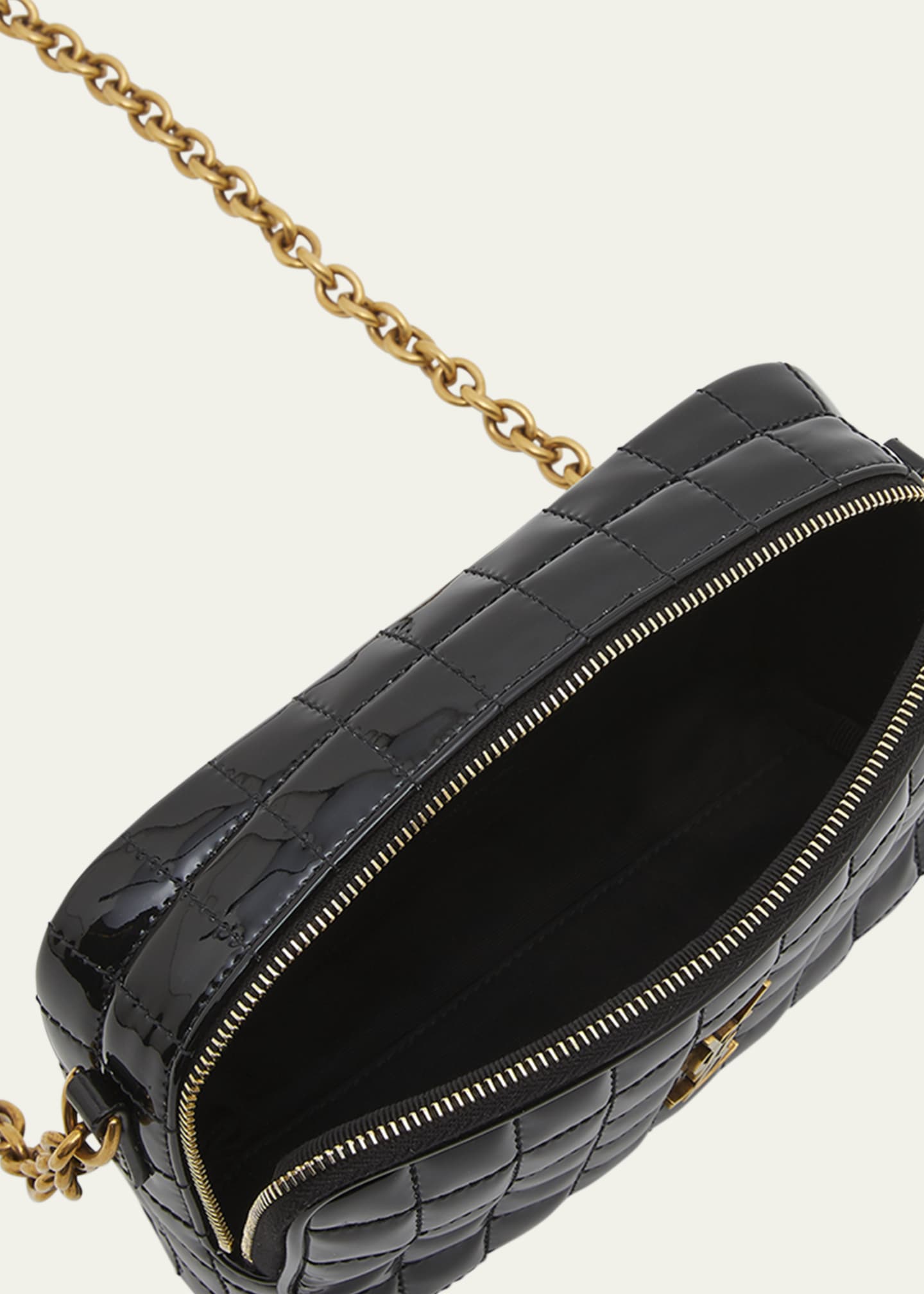 Saint Laurent Cassandre Mini YSL Camera Bag in Quilted Patent Leather Image 4 of 5