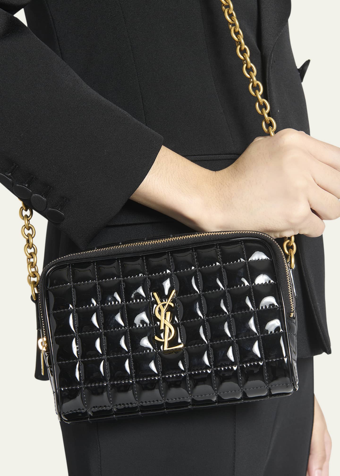 Saint Laurent Cassandre Mini YSL Camera Bag in Quilted Patent Leather Image 5 of 5