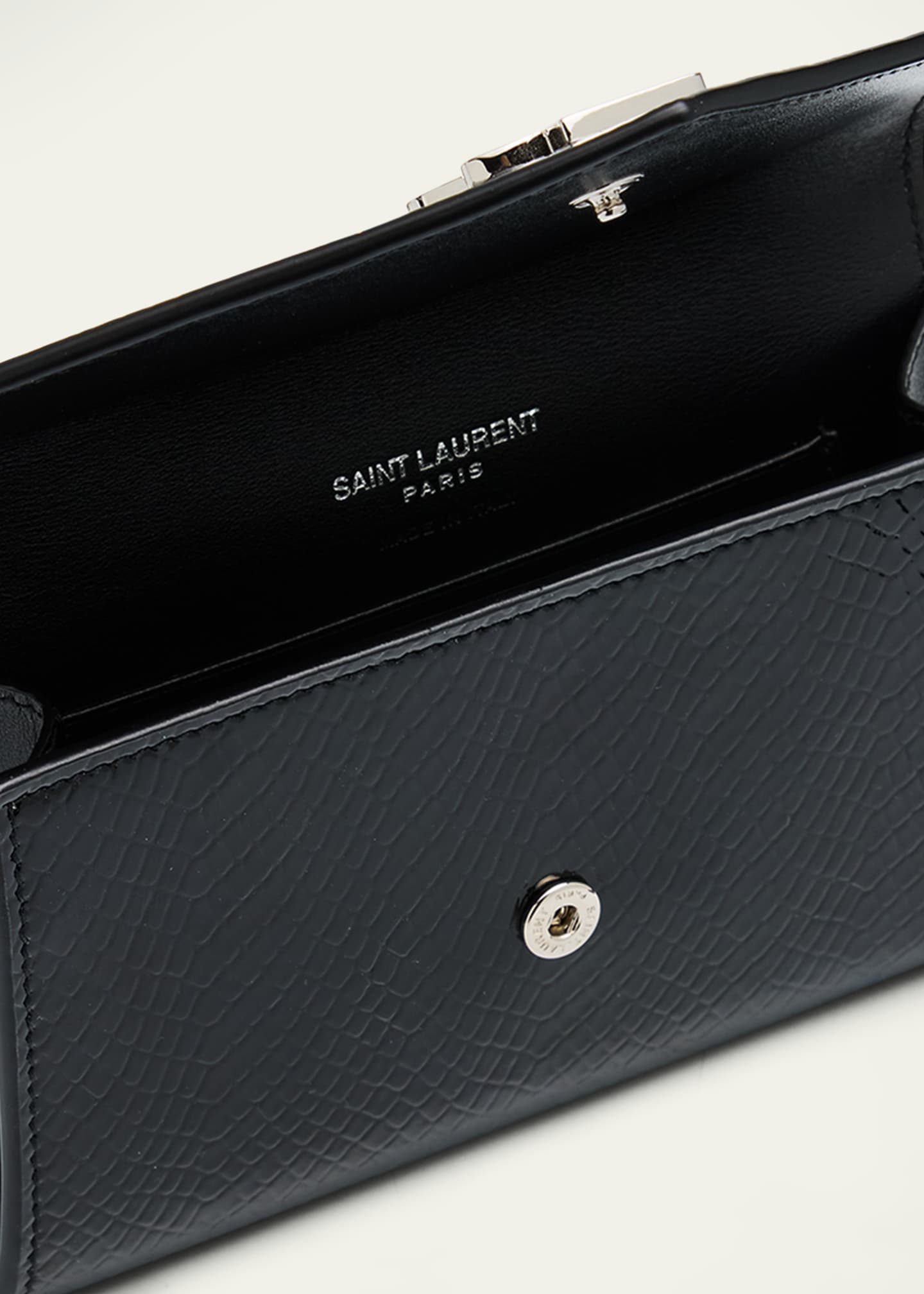 財布・小物その他 Saint Laurent Leather Wallet Saint Laurent Small YSL Flap Wallet in Python-Embossed