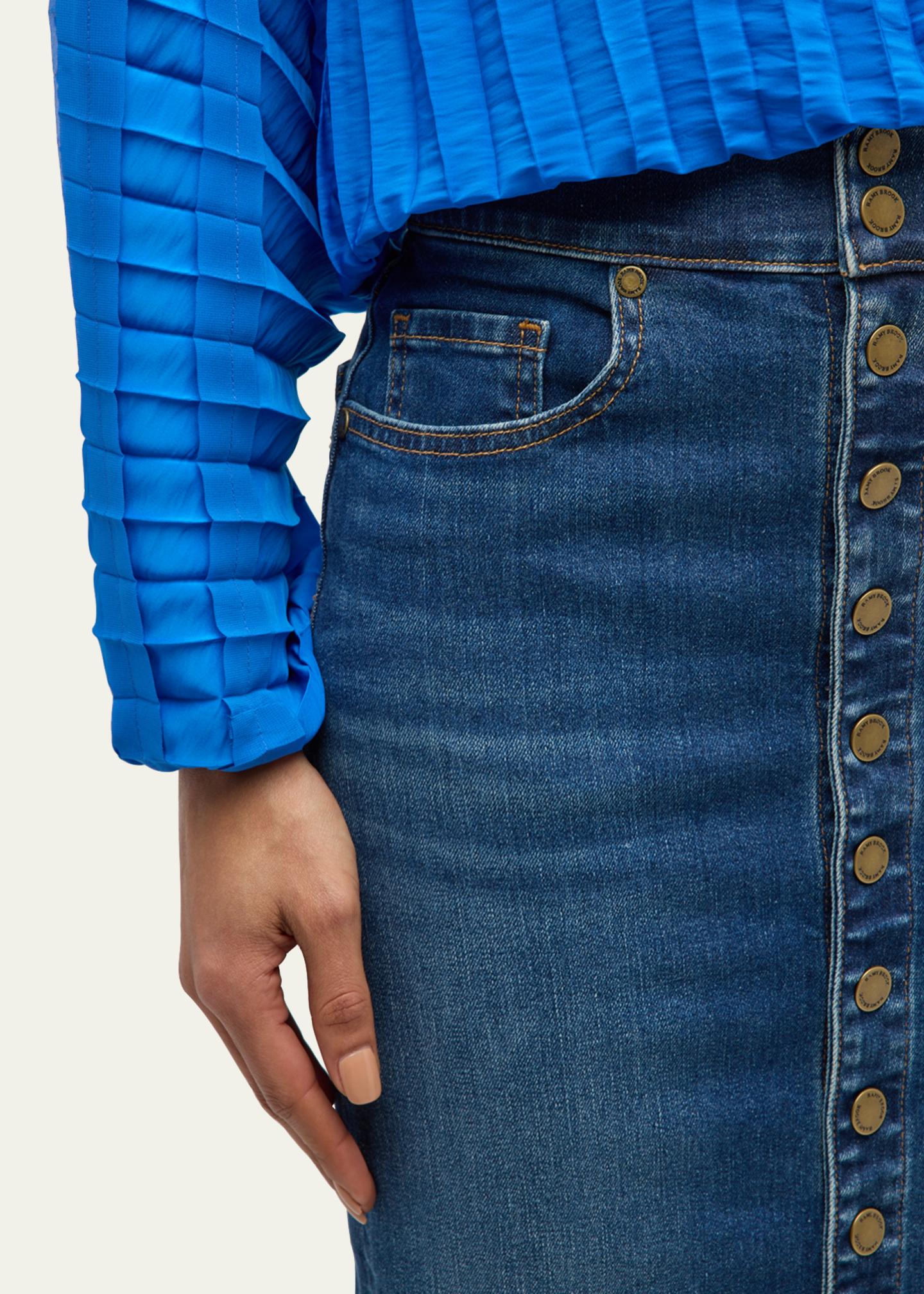 Ramy Brook Karter Denim Midi Skirt - Bergdorf Goodman