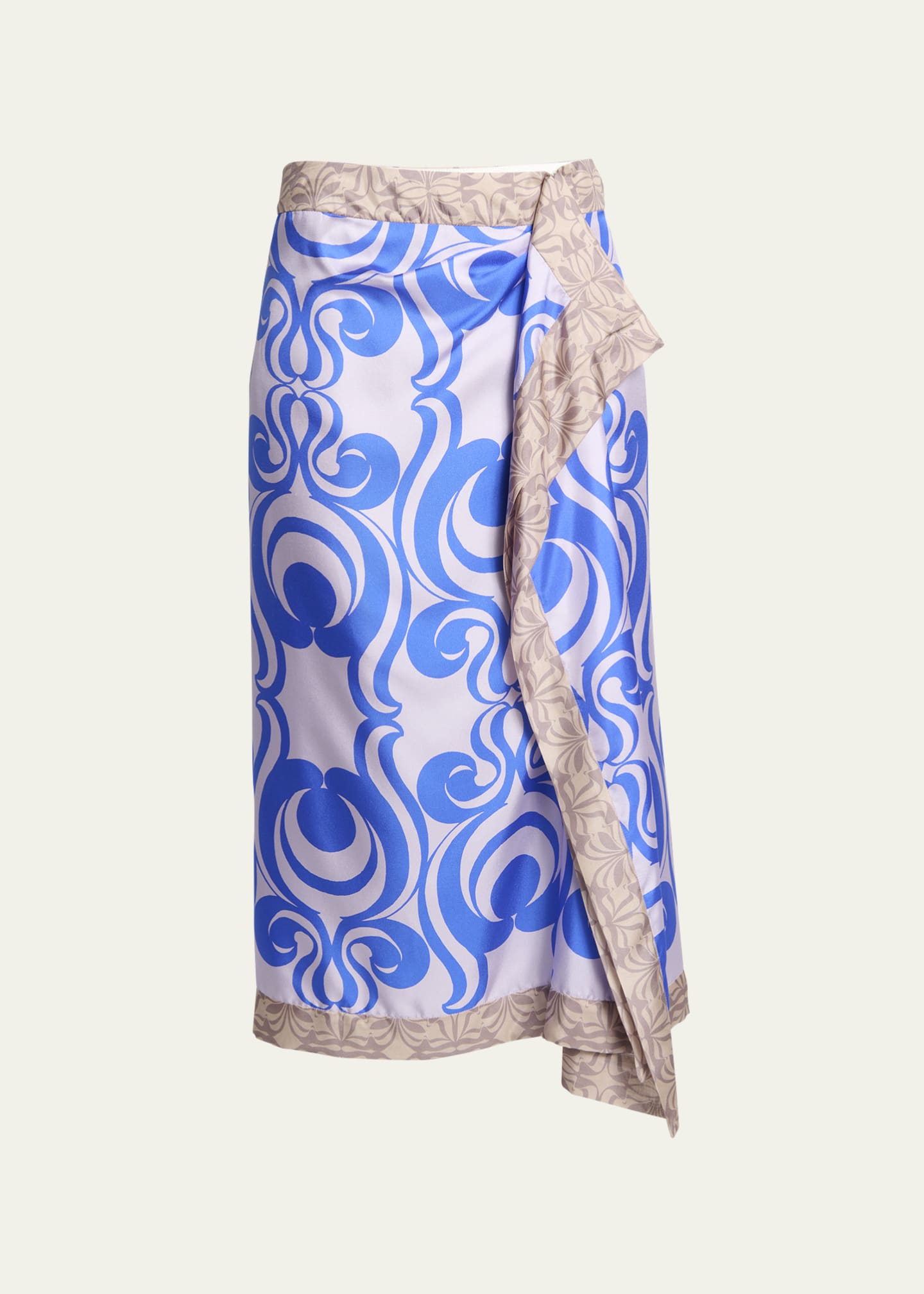 Dries Van Noten Sole Bis Silk Wrap Midi Skirt Image 1 of 5