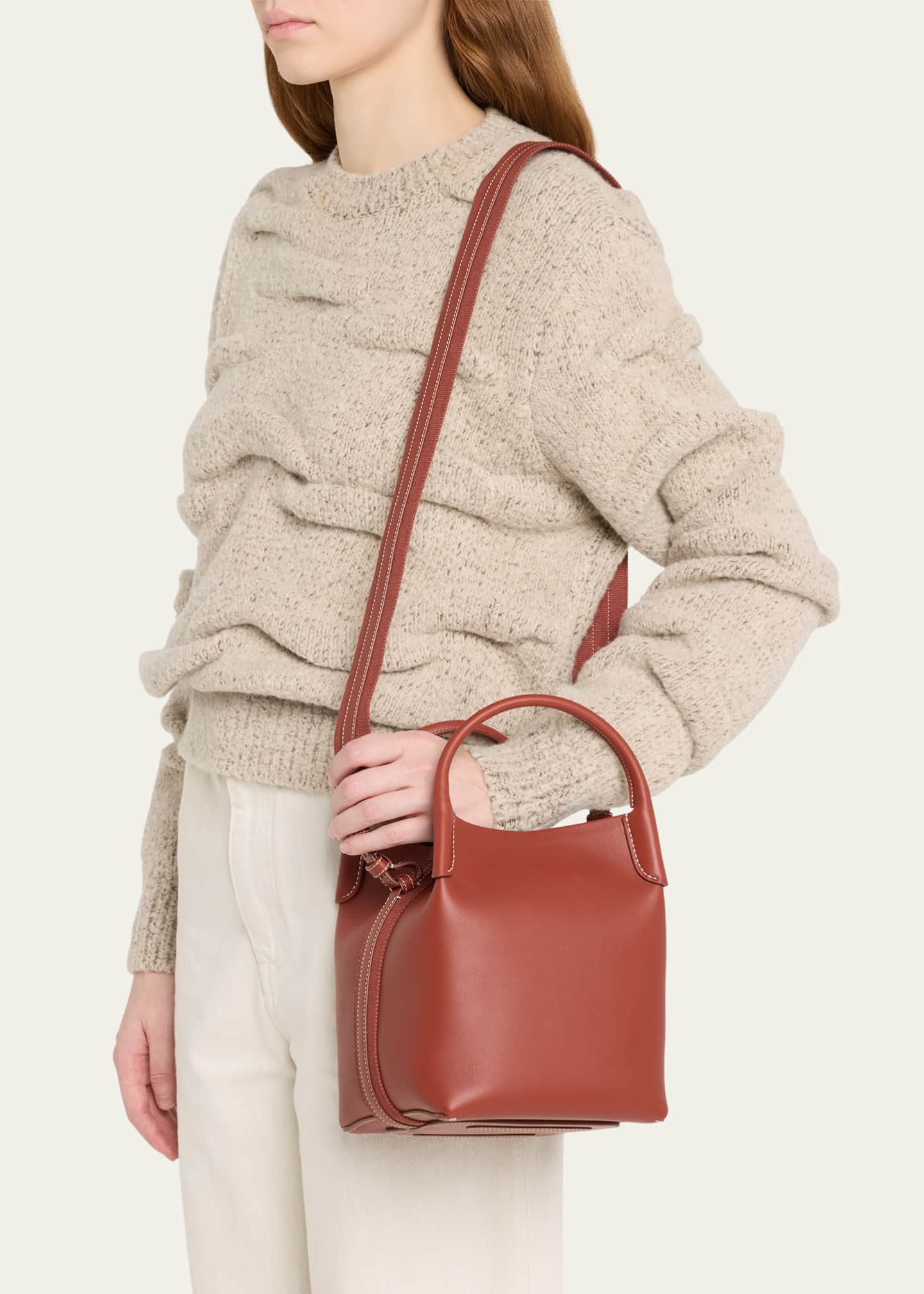 Loro Piana Bale Leather Top-Handle Bag Image 2 of 6