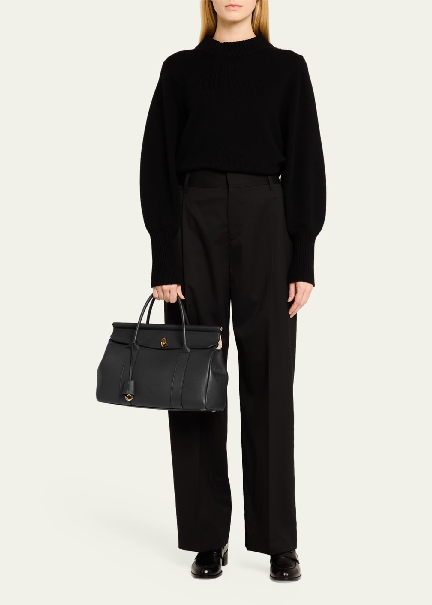 Loro Piana Loom 32 Grained Leather Top-Handle Bag - Bergdorf Goodman