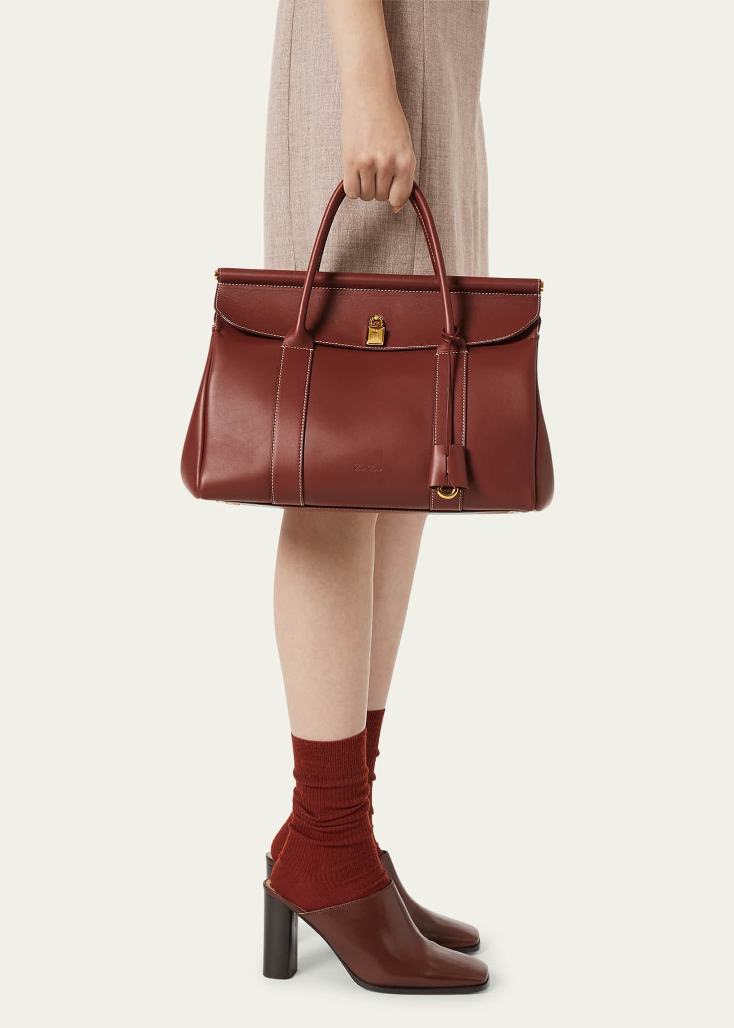 Loom 32 Rounded Leather Top-Handle Bag