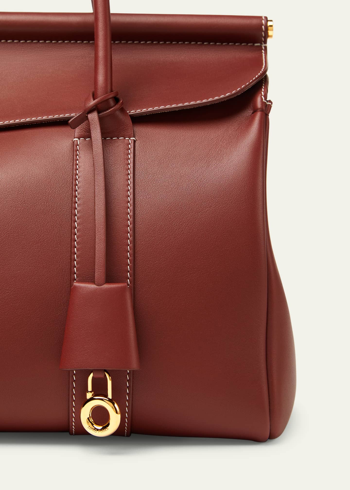Loro Piana Loom 32 Rounded Leather Top-Handle Bag - Bergdorf Goodman