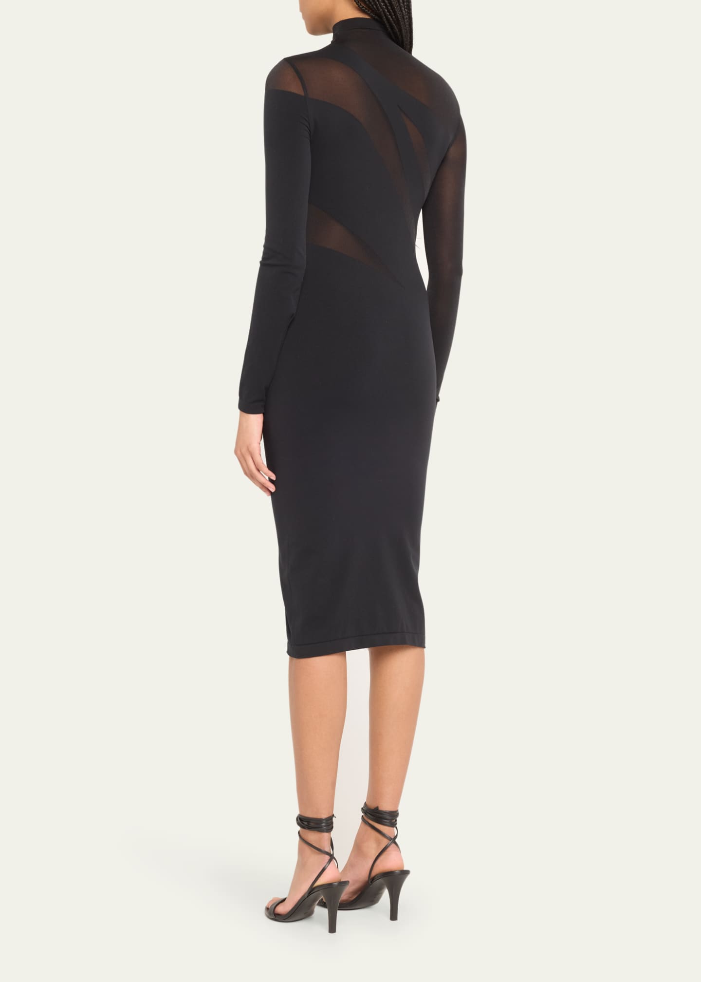 Wolford MockNeck Bodycon Illusion Midi Dress Bergdorf Goodman