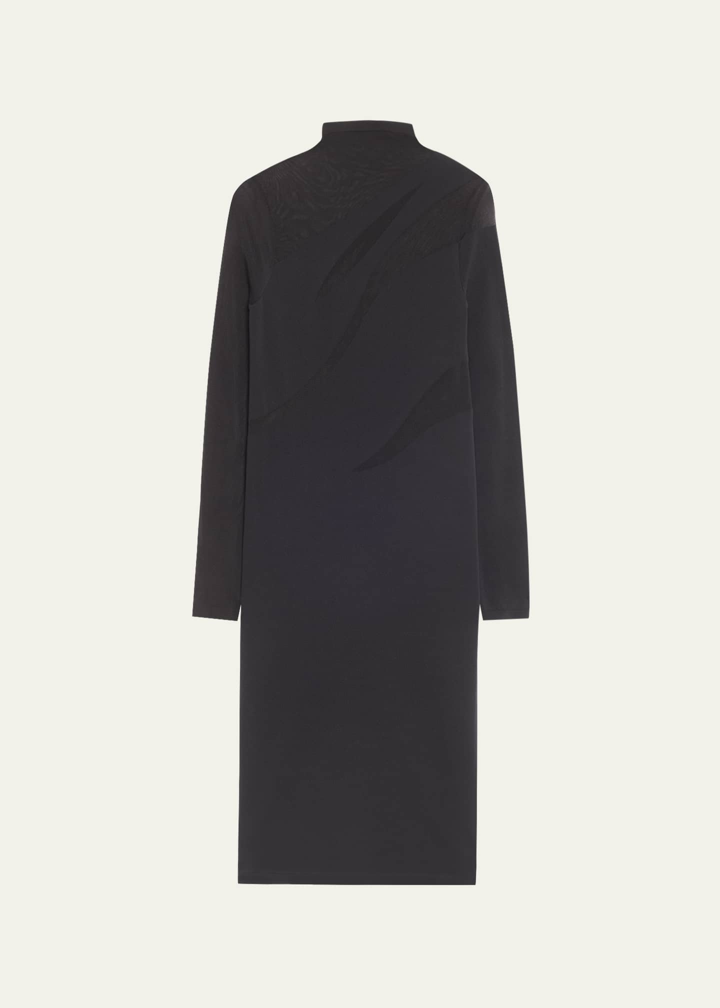 Wolford MockNeck Bodycon Illusion Midi Dress Bergdorf Goodman