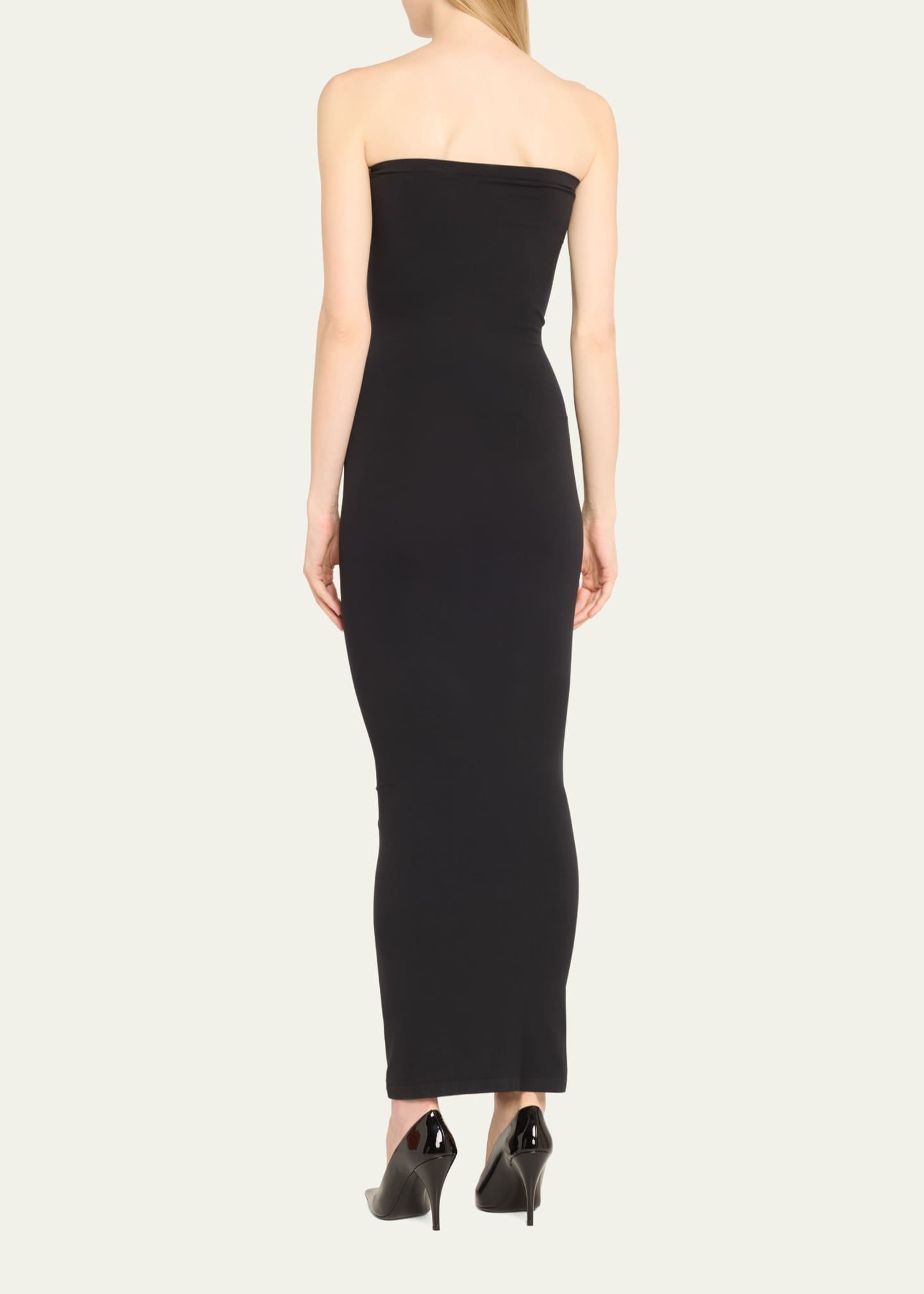 black midi tube dress Windsor Serving Sculpted Cutout Midi Tube Dress in Black | Size: L main image 1