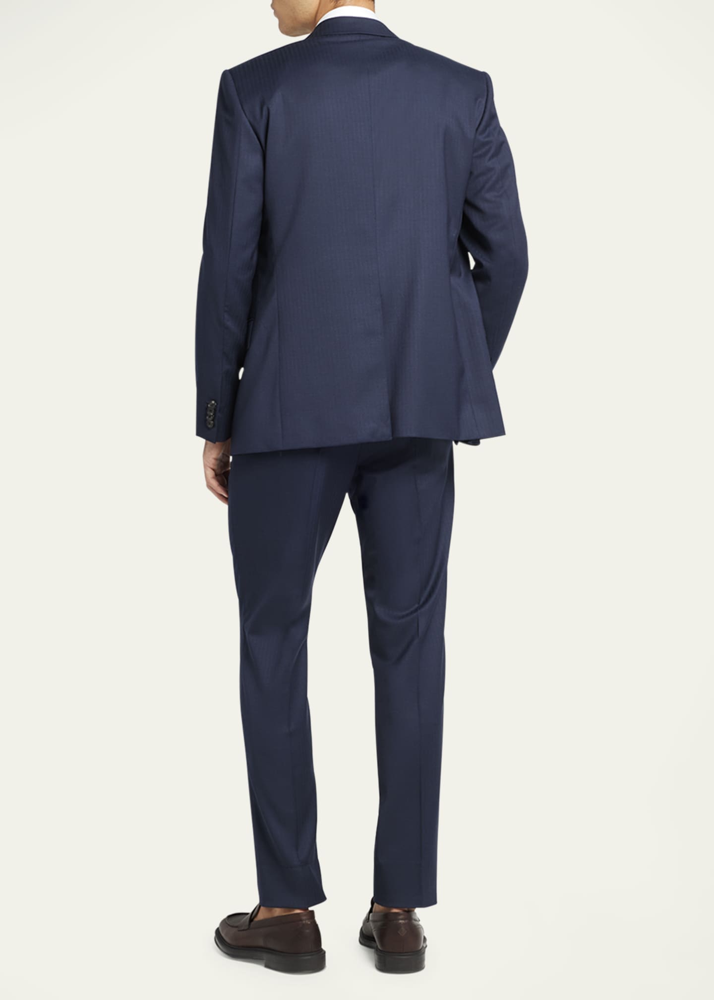 Loro Piana Men's Modern-Fit Wool Herringbone Suit Image 3 of 5