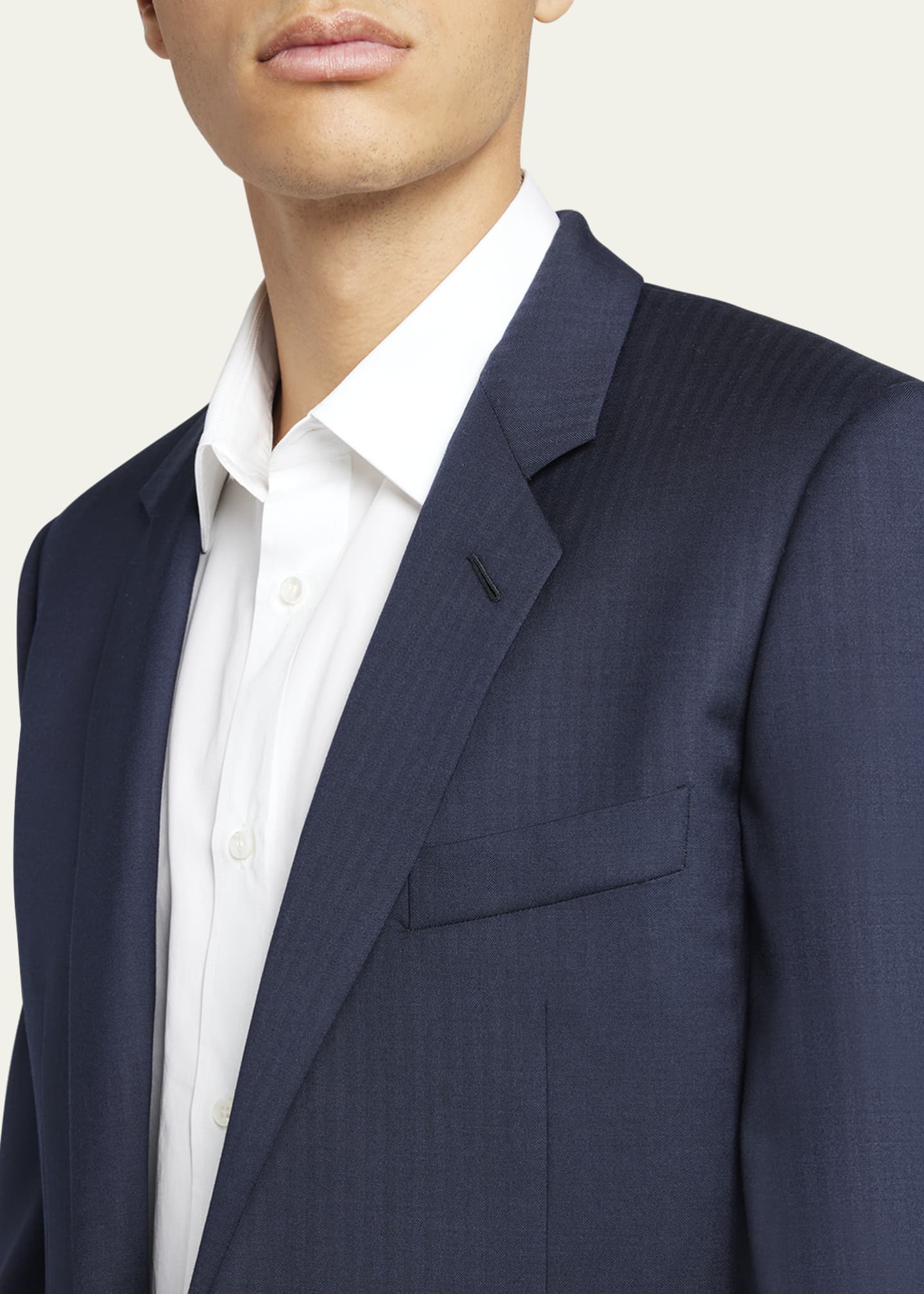 Loro Piana Men's Modern-Fit Wool Herringbone Suit Image 5 of 5
