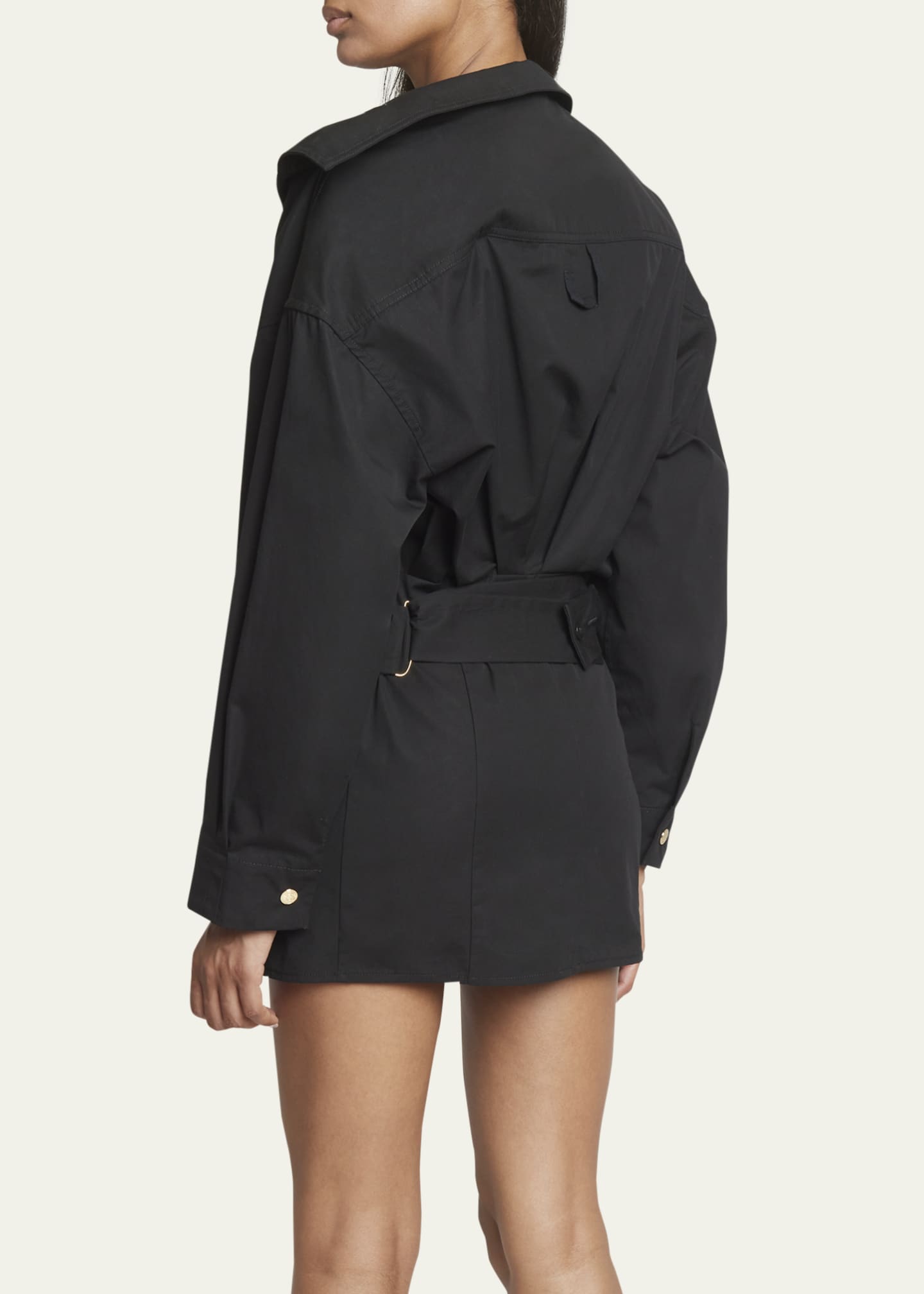 Jacquemus La Mini Robe Chemise Button-Front Mini Dress Image 3 of 5