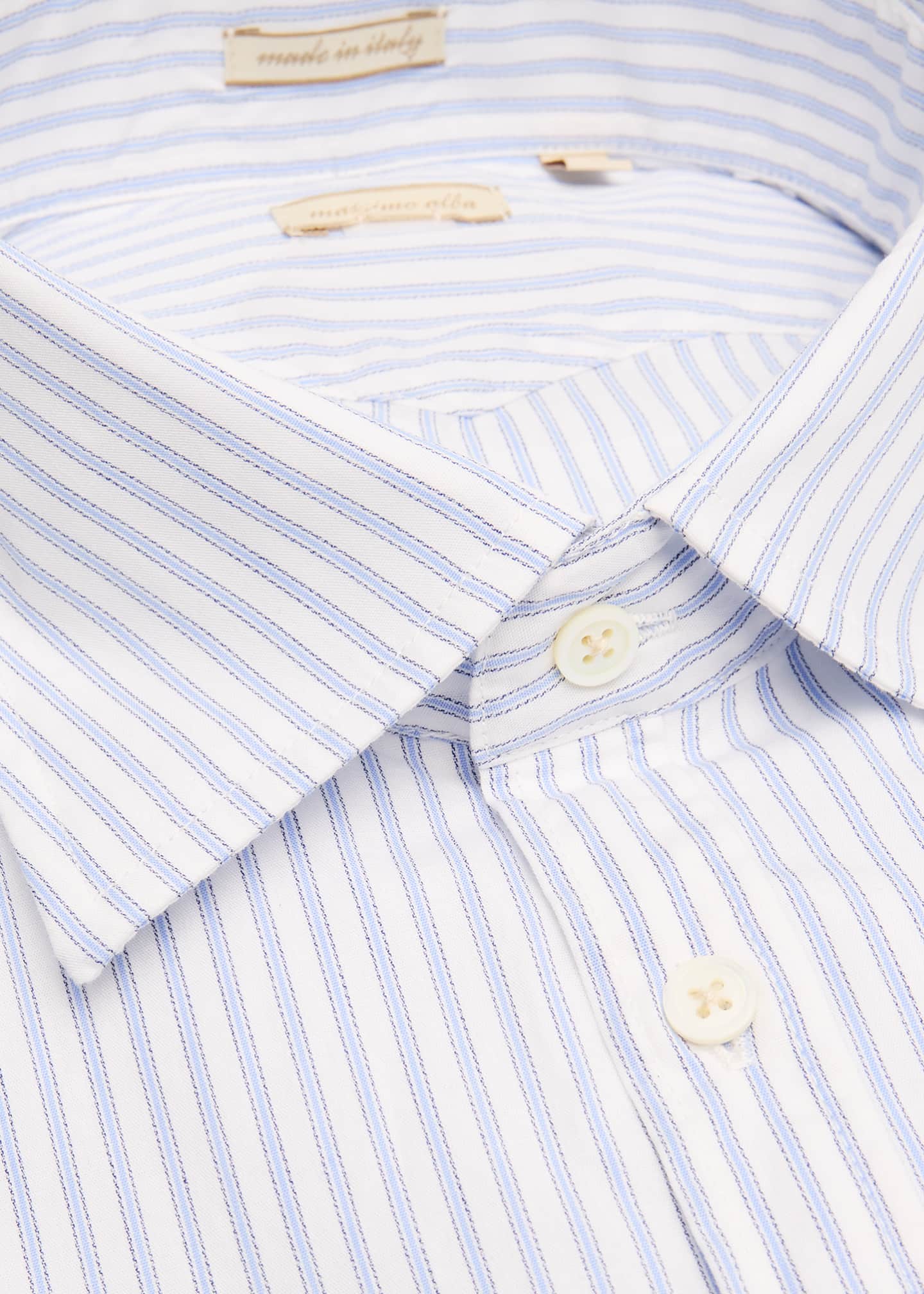 Massimo Alba Men's Cotton Micro-Plaid Sport Shirt Image 2 of 2