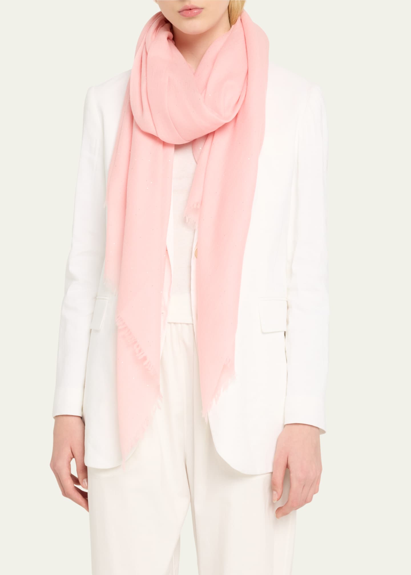 Faliero Sarti Raissa Sequined Wool-Blend Scarf Image 3 of 3