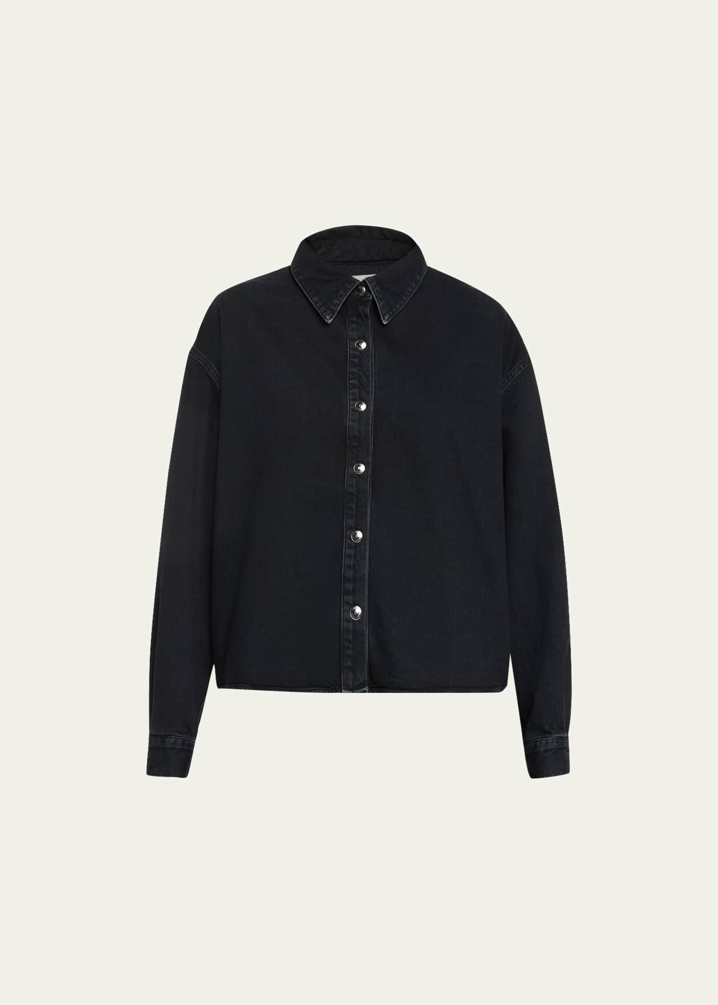 AGOLDE Aiden Denim High-Low Shirt - Bergdorf Goodman