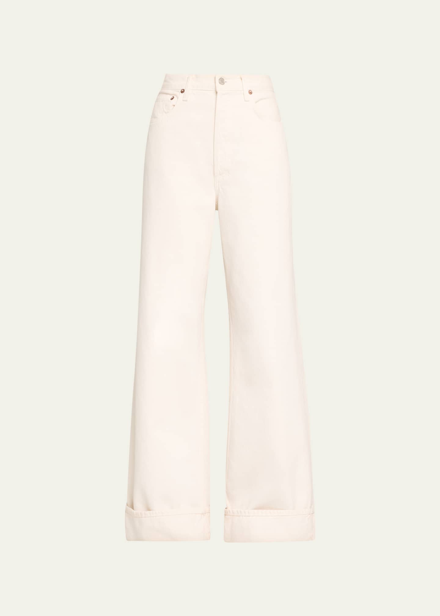 AGOLDE Dame Wide-Leg Cuffed Jeans Image 1 of 5