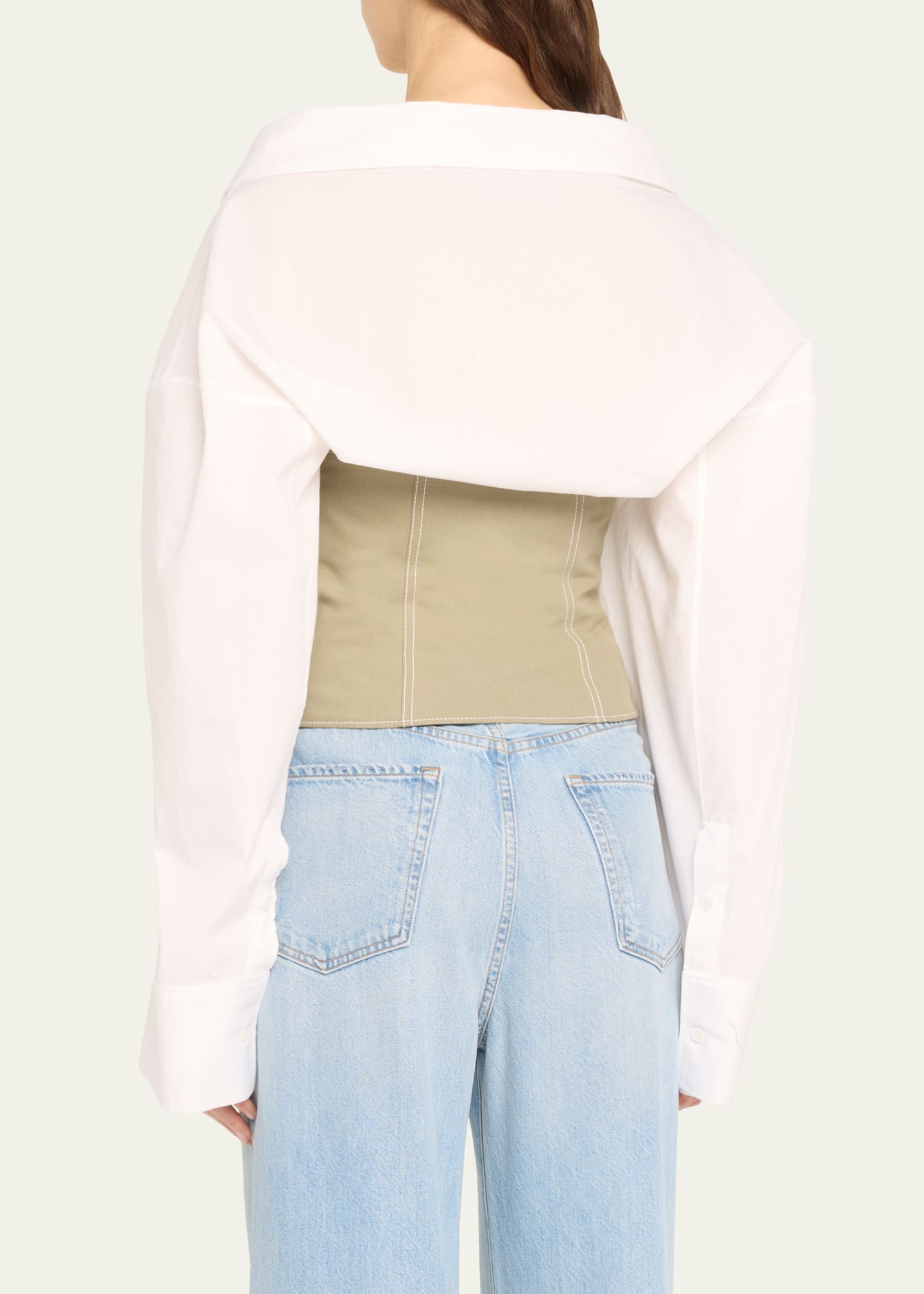 Jane Wade Long-Sleeve Corset Wrap Shirt Image 3 of 5