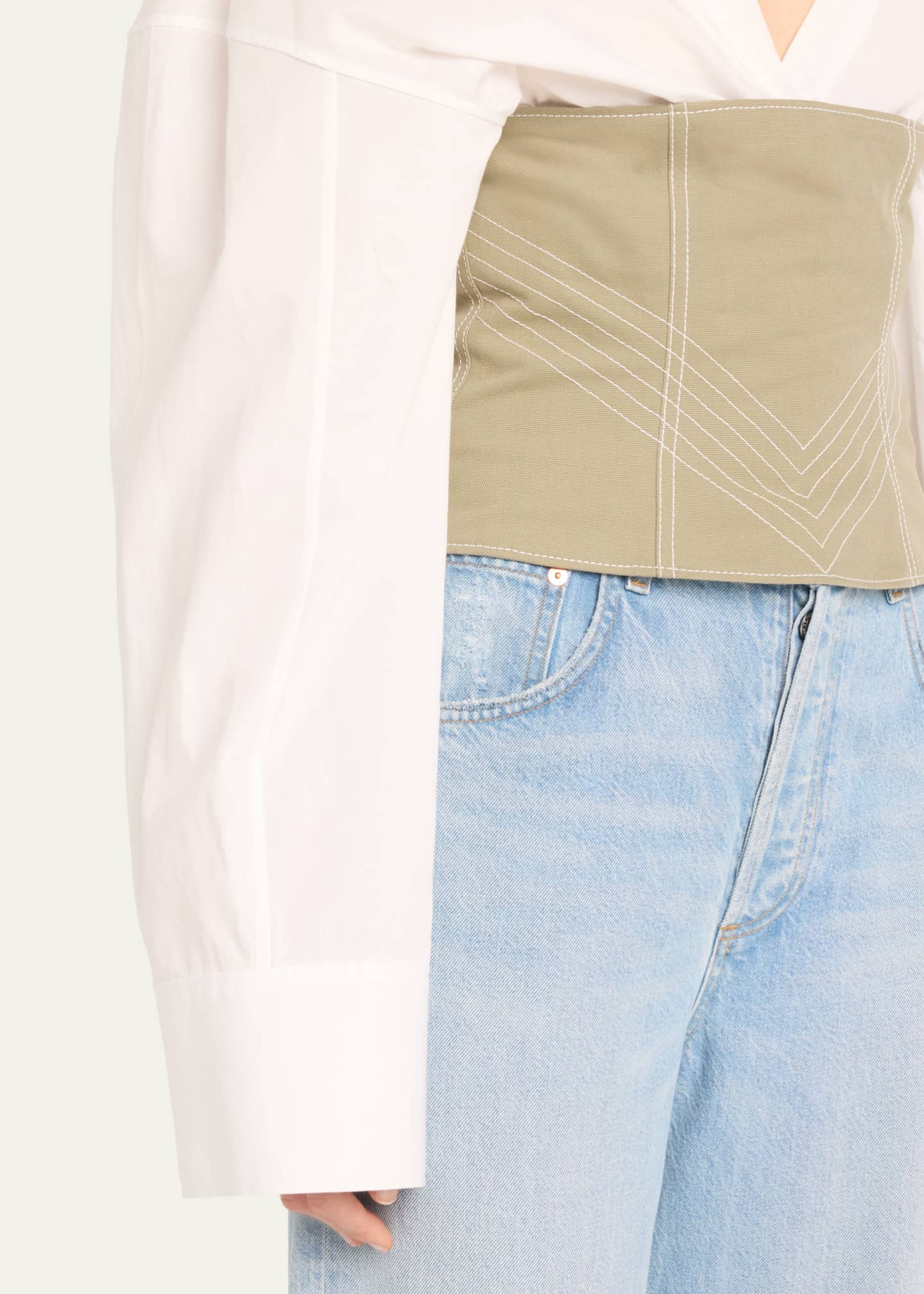 Jane Wade Long-Sleeve Corset Wrap Shirt Image 5 of 5