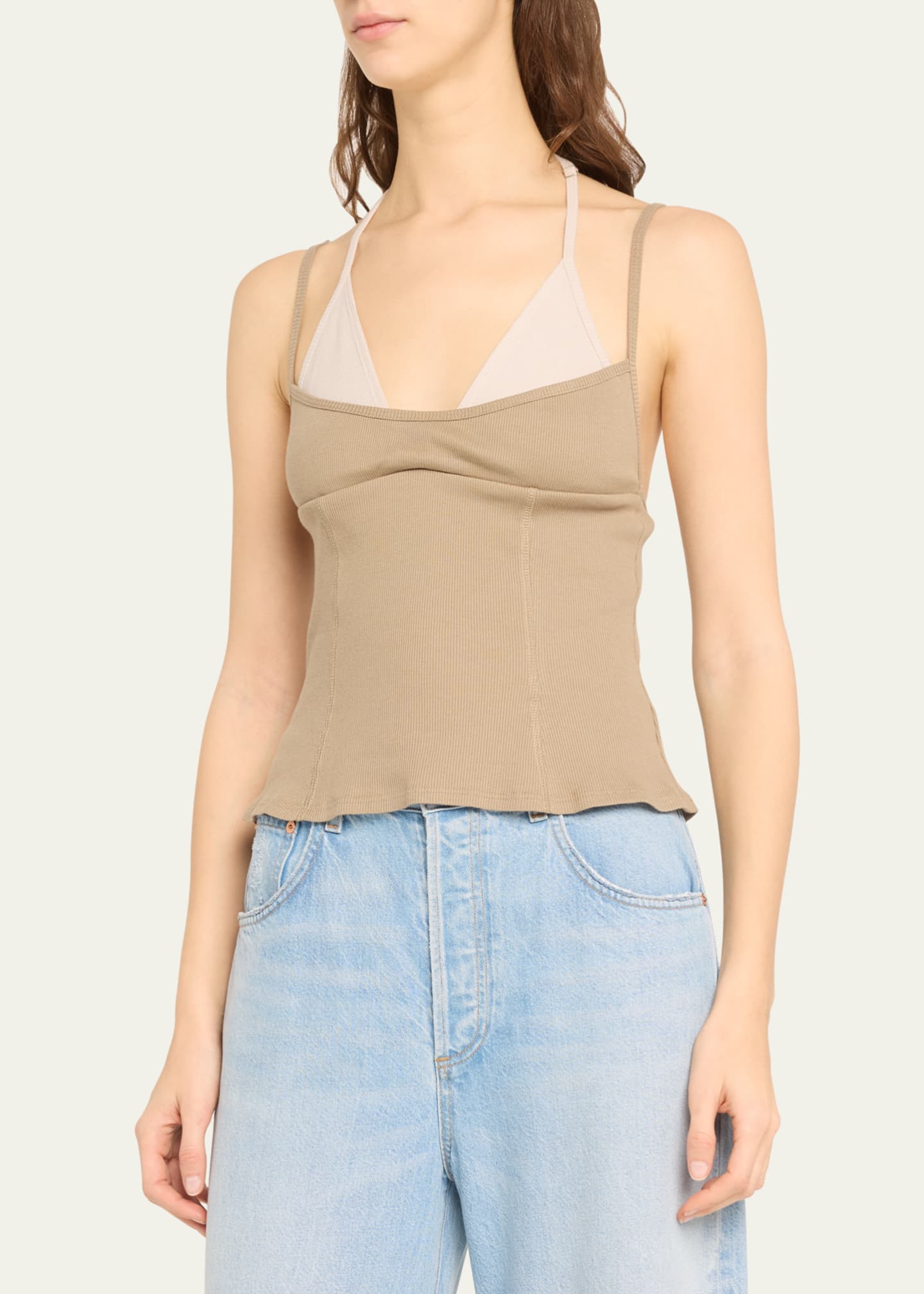 Jane Wade Rib-Knit Double Tank Top Image 4 of 5