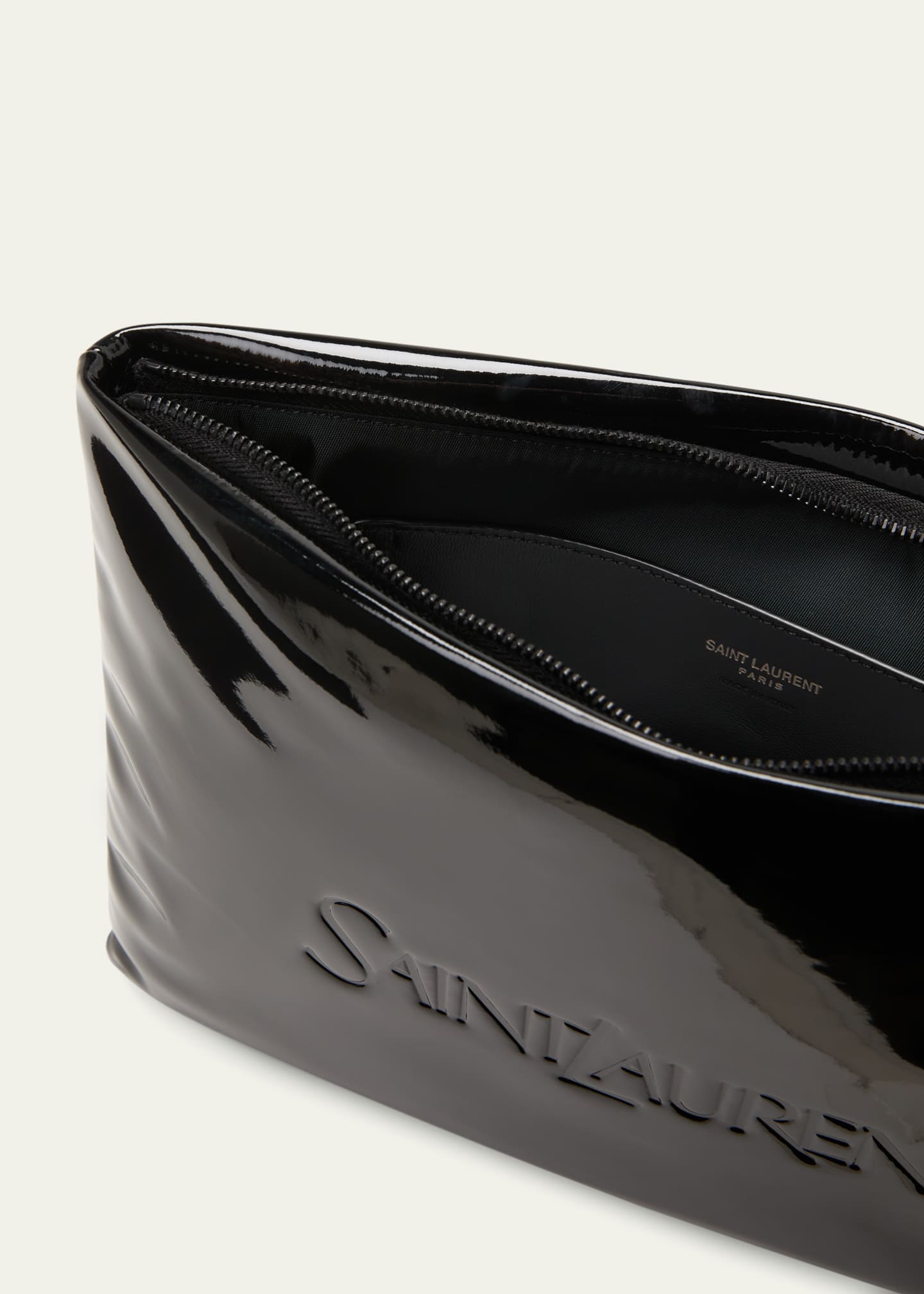 Saint Laurent Men s Patent Leather Pillow Pouch Bergdorf Goodman