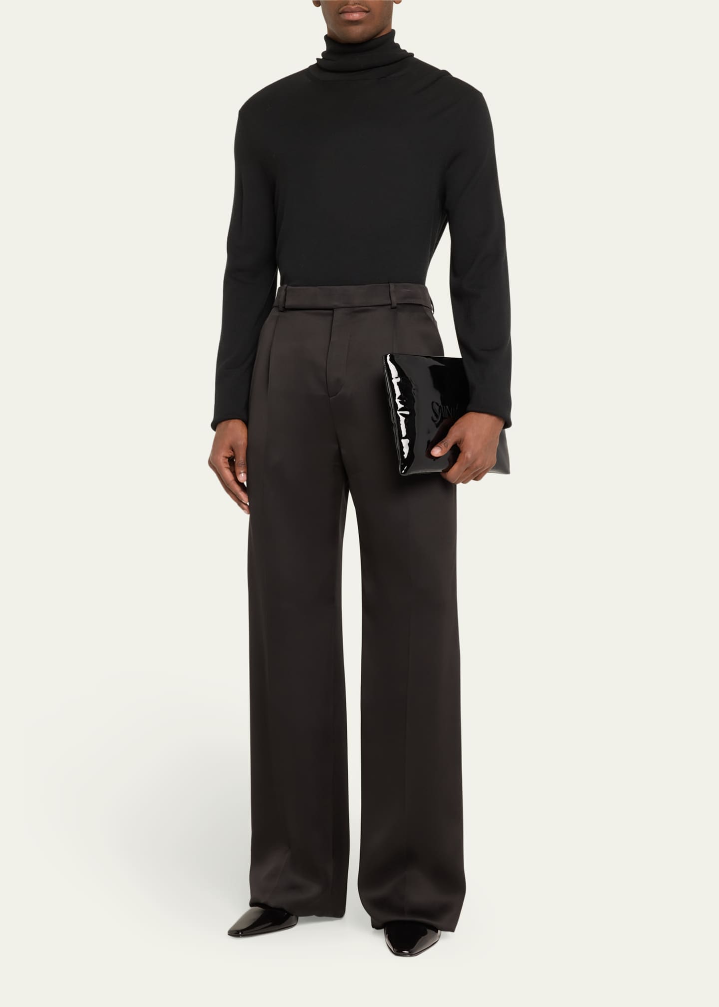 Saint Laurent Men's Patent Leather Pillow Pouch Image 5 of 5