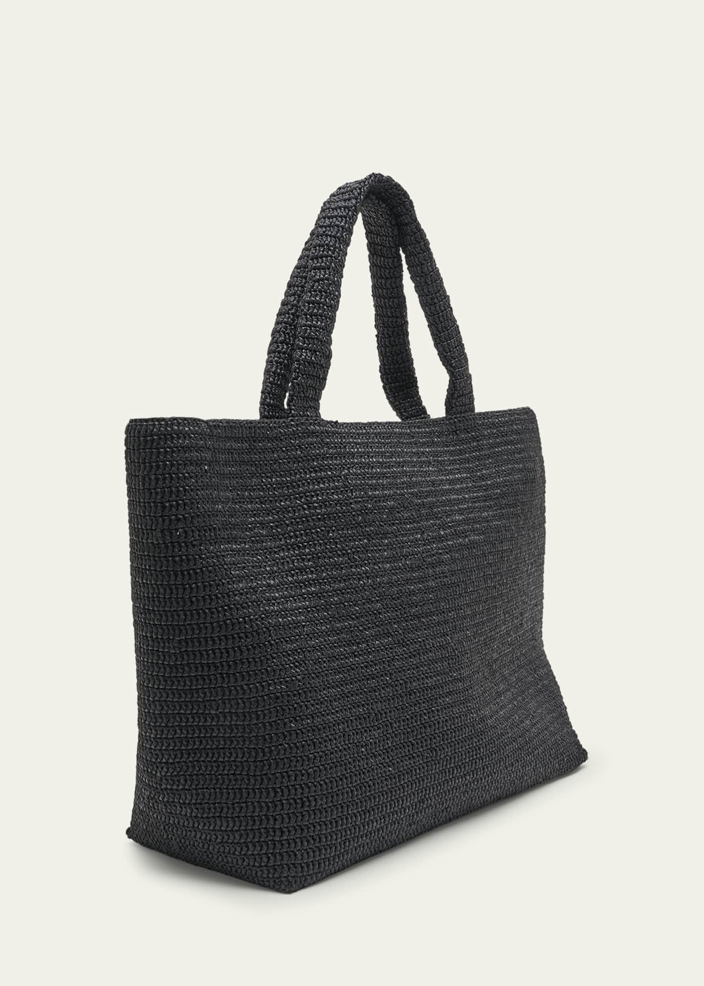 Saint Laurent Men's Tonal Logo Raffia Tote Bag Image 3 of 5