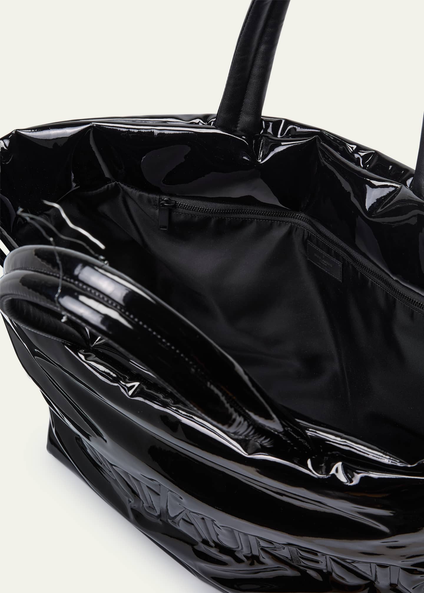 Saint Laurent Men's Patent Leather Maxi Tote Bag Image 4 of 5