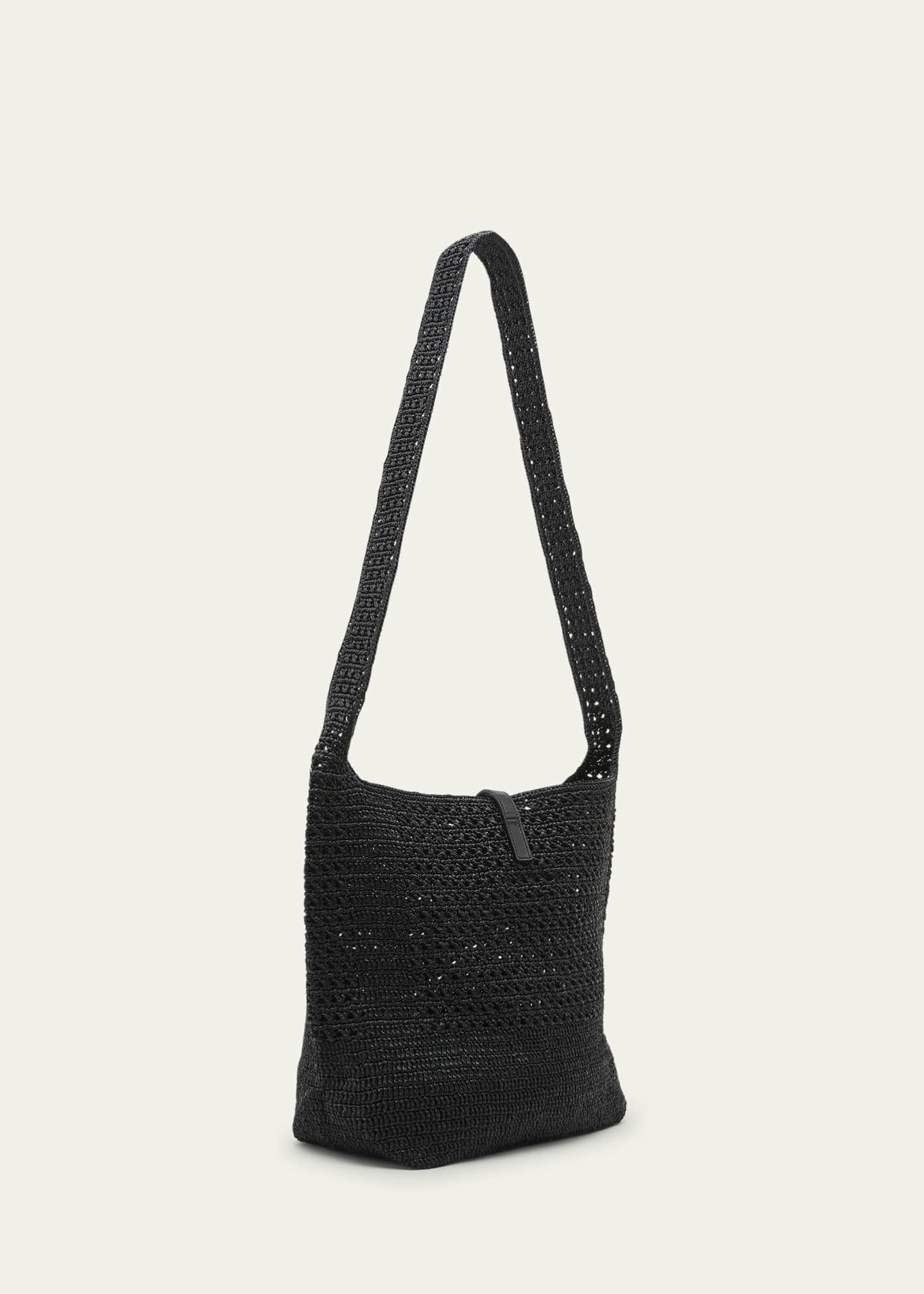 Saint Laurent Men's LE 5 A 7 Raffia Hobo Bag Image 3 of 5